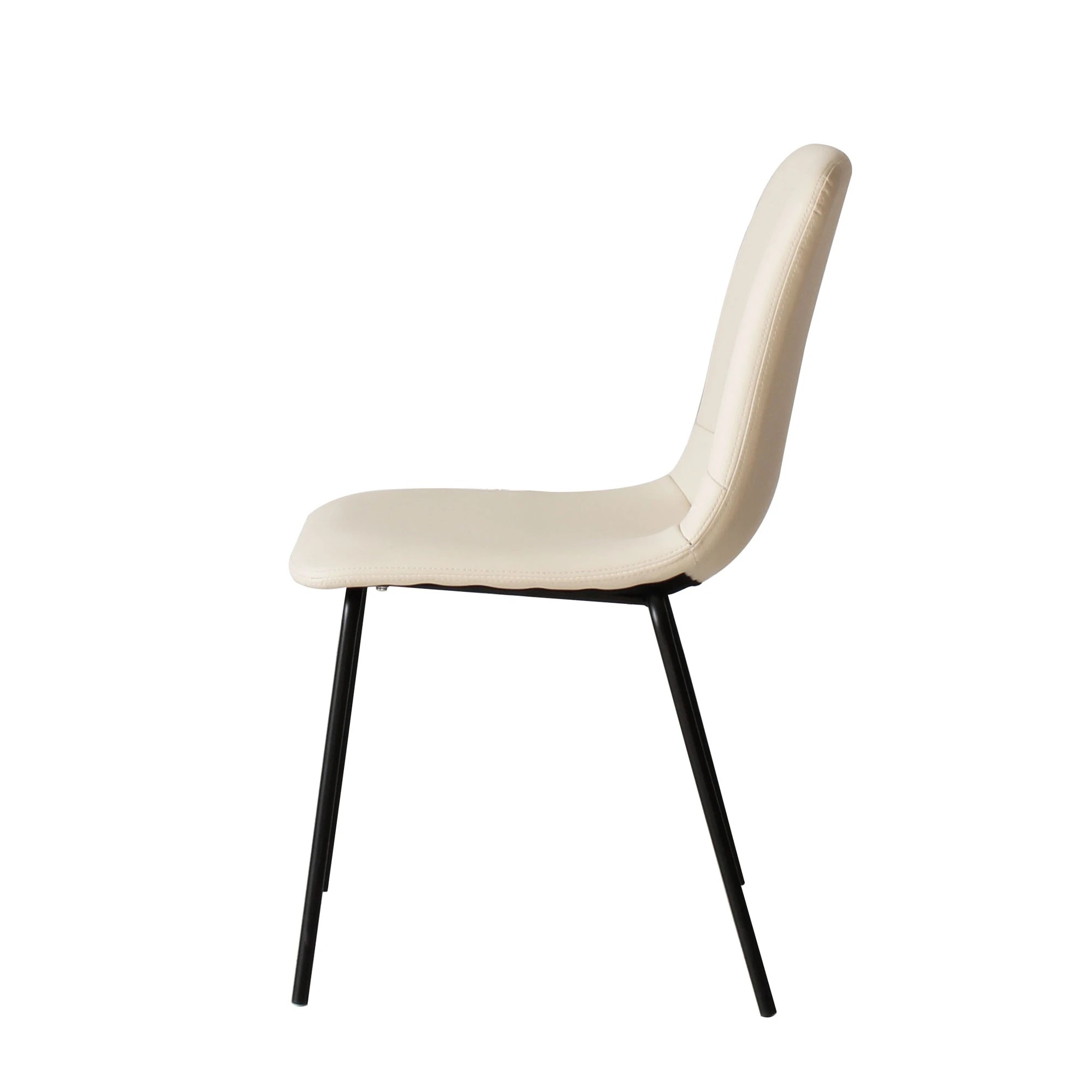 6 Levede 1 Set Of 8 Pu Leather Dining Chairs - Beige, 6 of 7