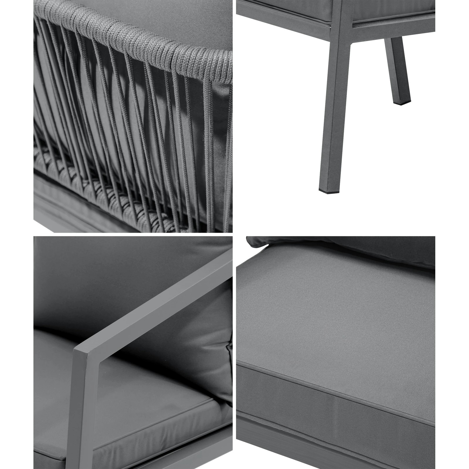 6 Livsip 2pcs Outdoor Furniture Chairs Garden Patio Garden Lounge Set Steel Frame
 - Grey, 6 of 10