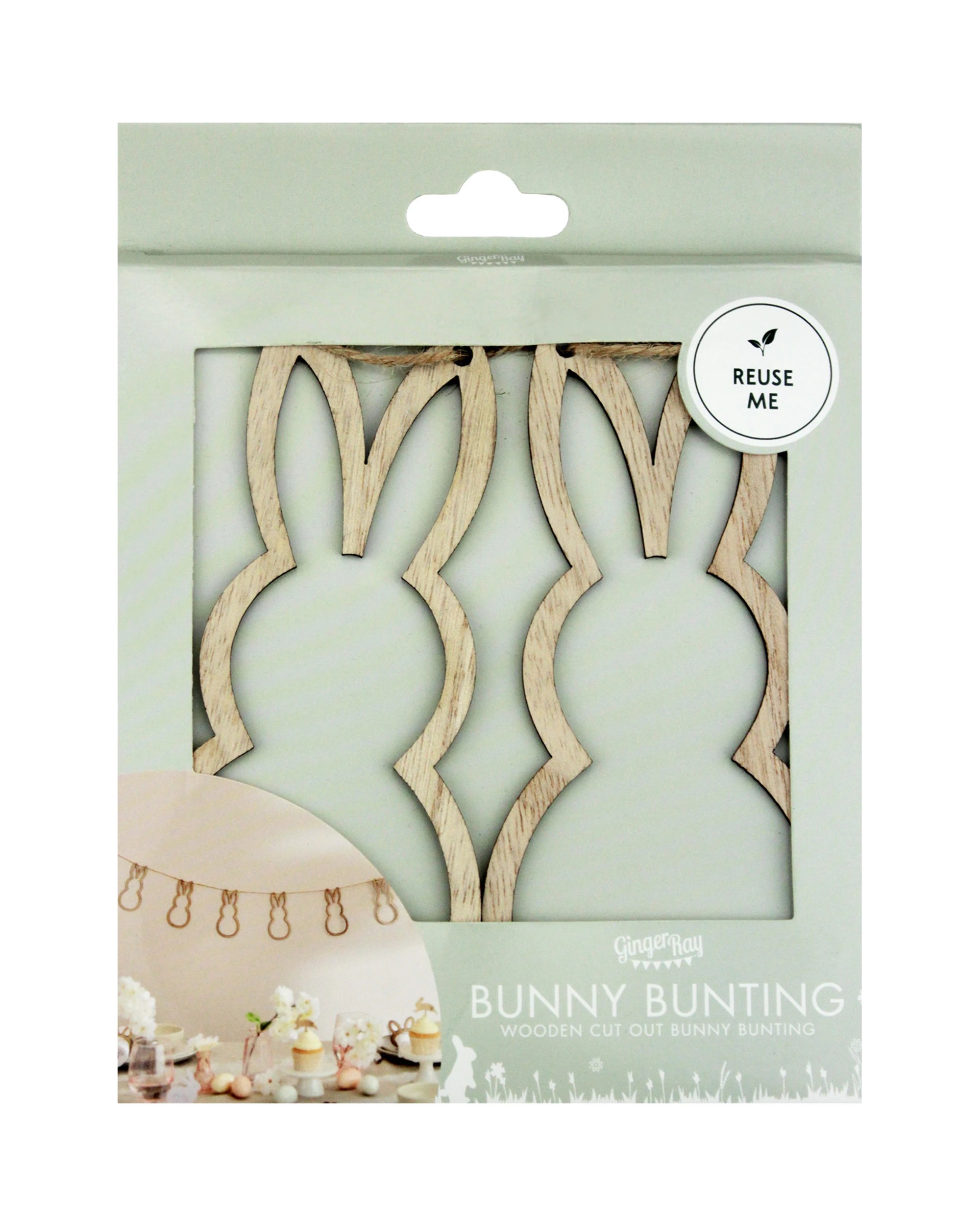2 Anagram Ginger Ray Wooden Easter Bunny Garland Banner, 2 of 3