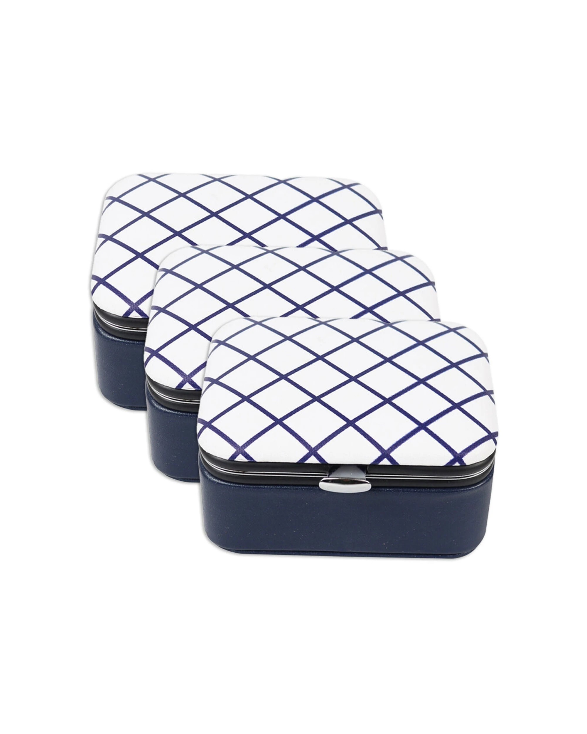 1 Wicked Sista 3PK Criss Cross Deluxe Jewellery Hard Cover Travel Case 8x4cm - Multi, 1 of 3