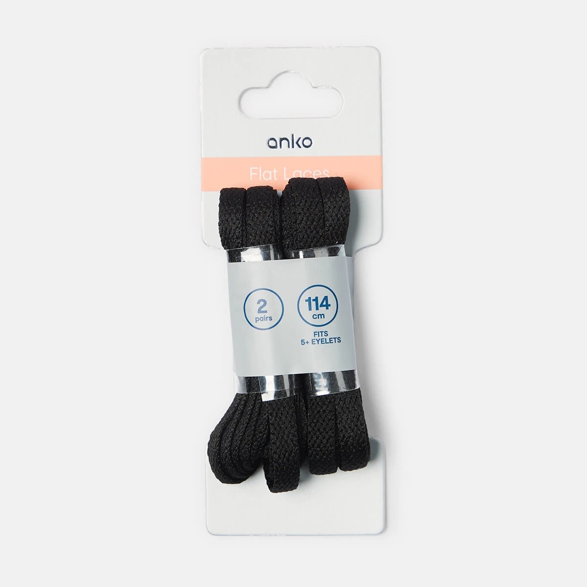 1 2 Pack Flat Laces - Black, 1 of 3