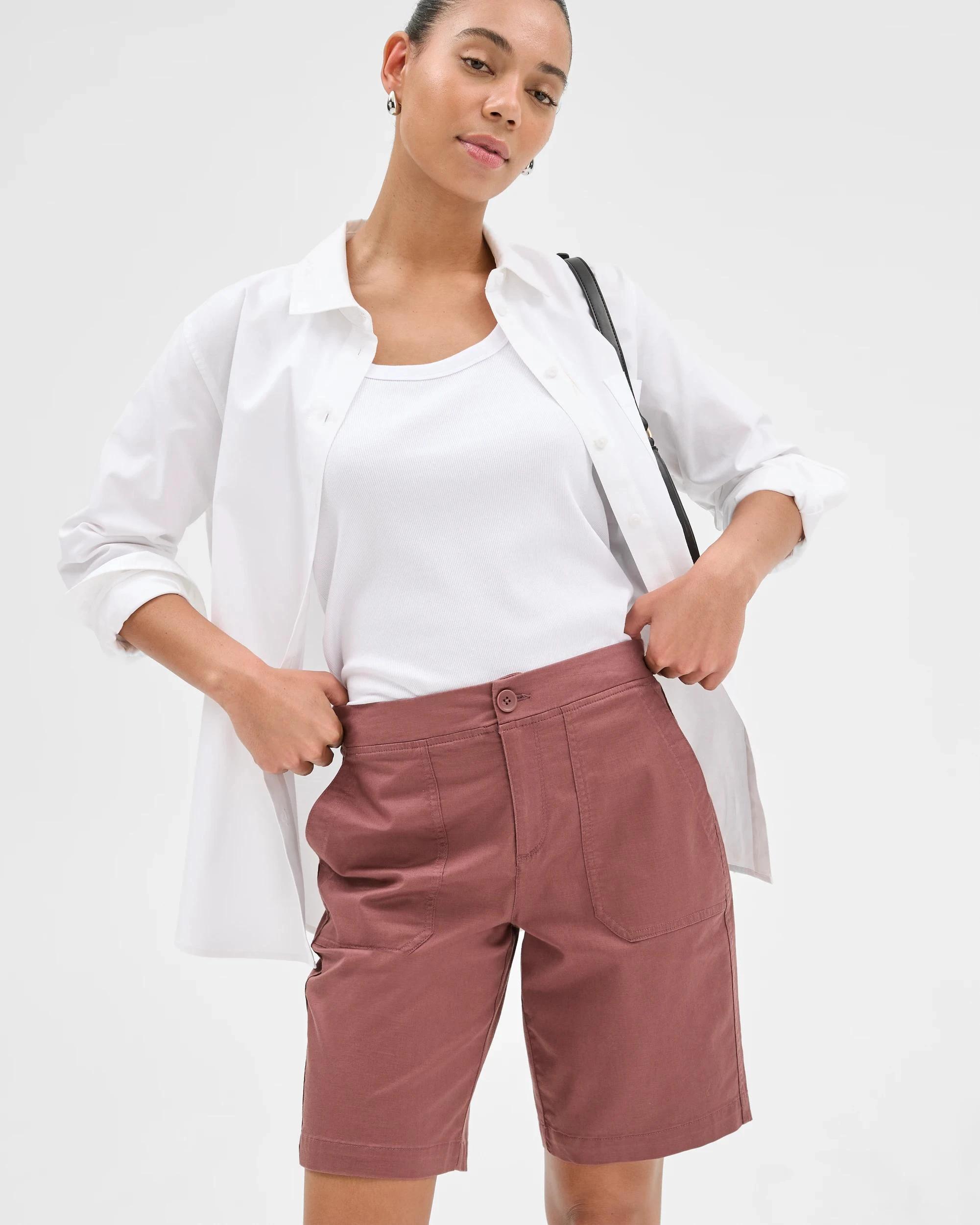 1 Target Ribbed Waist Shorts CAROB, 1 of 5