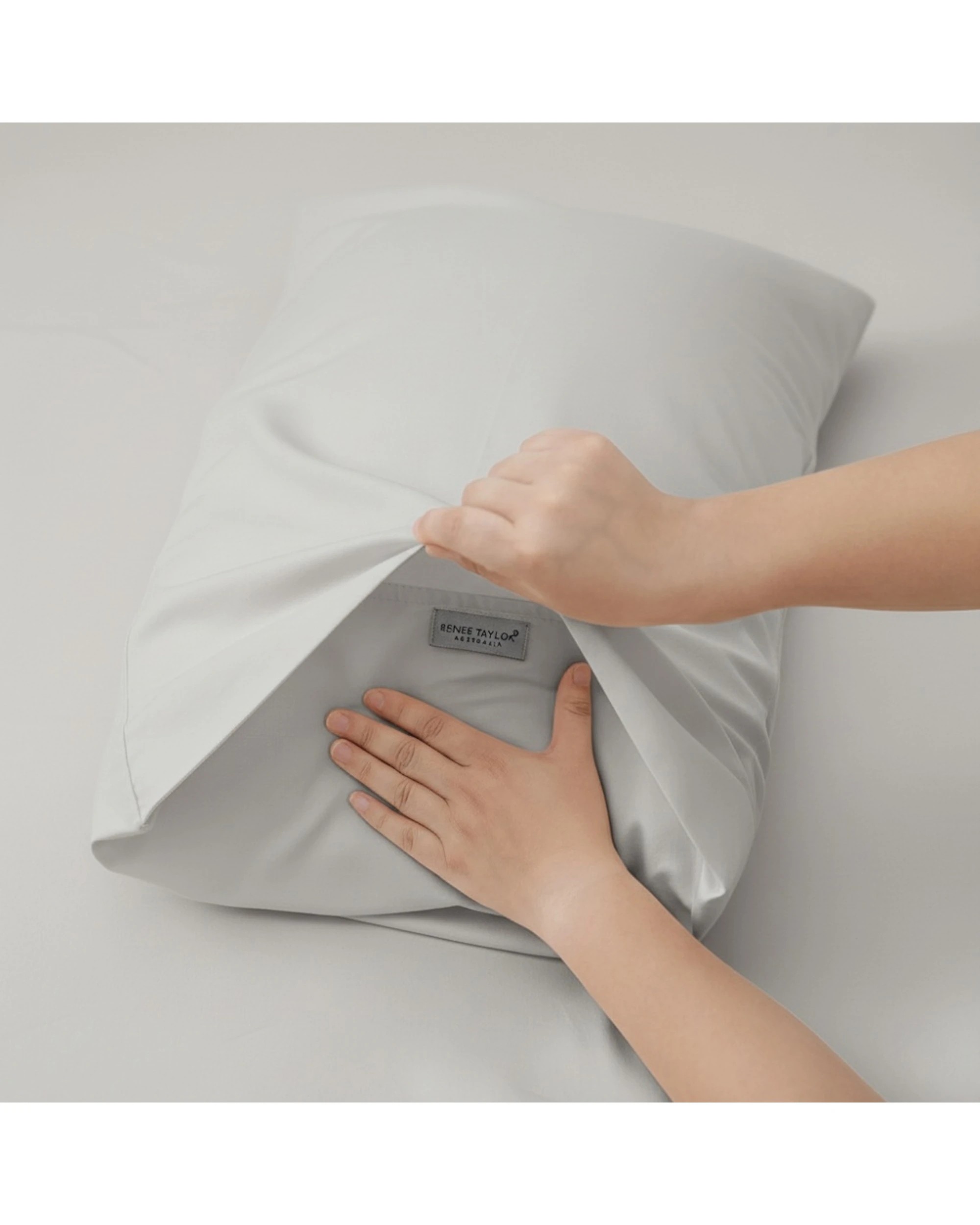 3 KG Linen 400TC Cotton Fitted Sheet & Pillowcase Set Egyptian Cotton - Single Bed - Grey, 3 of 6