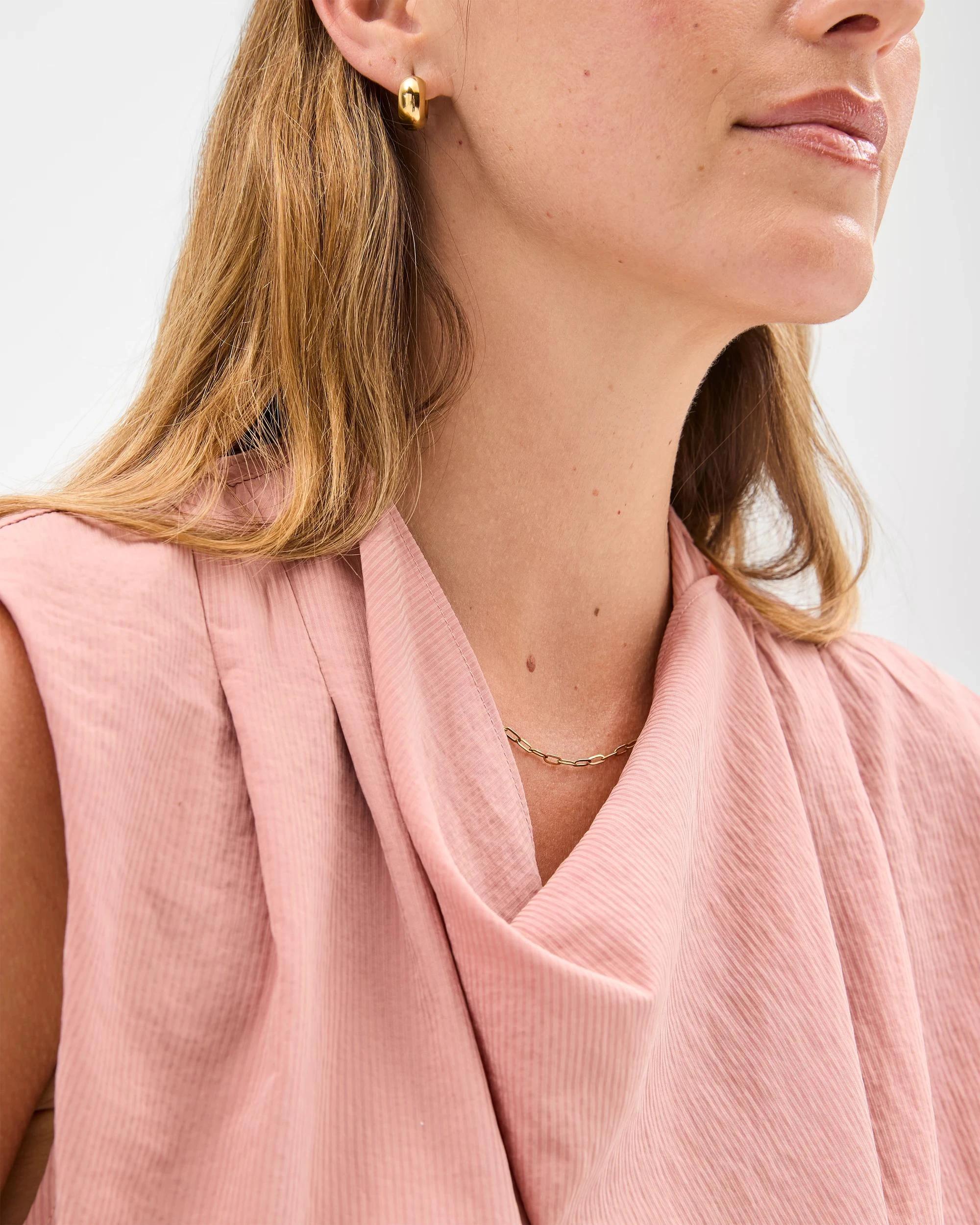 7 Target Sleeveless Scarf Draped Front Blouse BLUSH PINK, 7 of 7