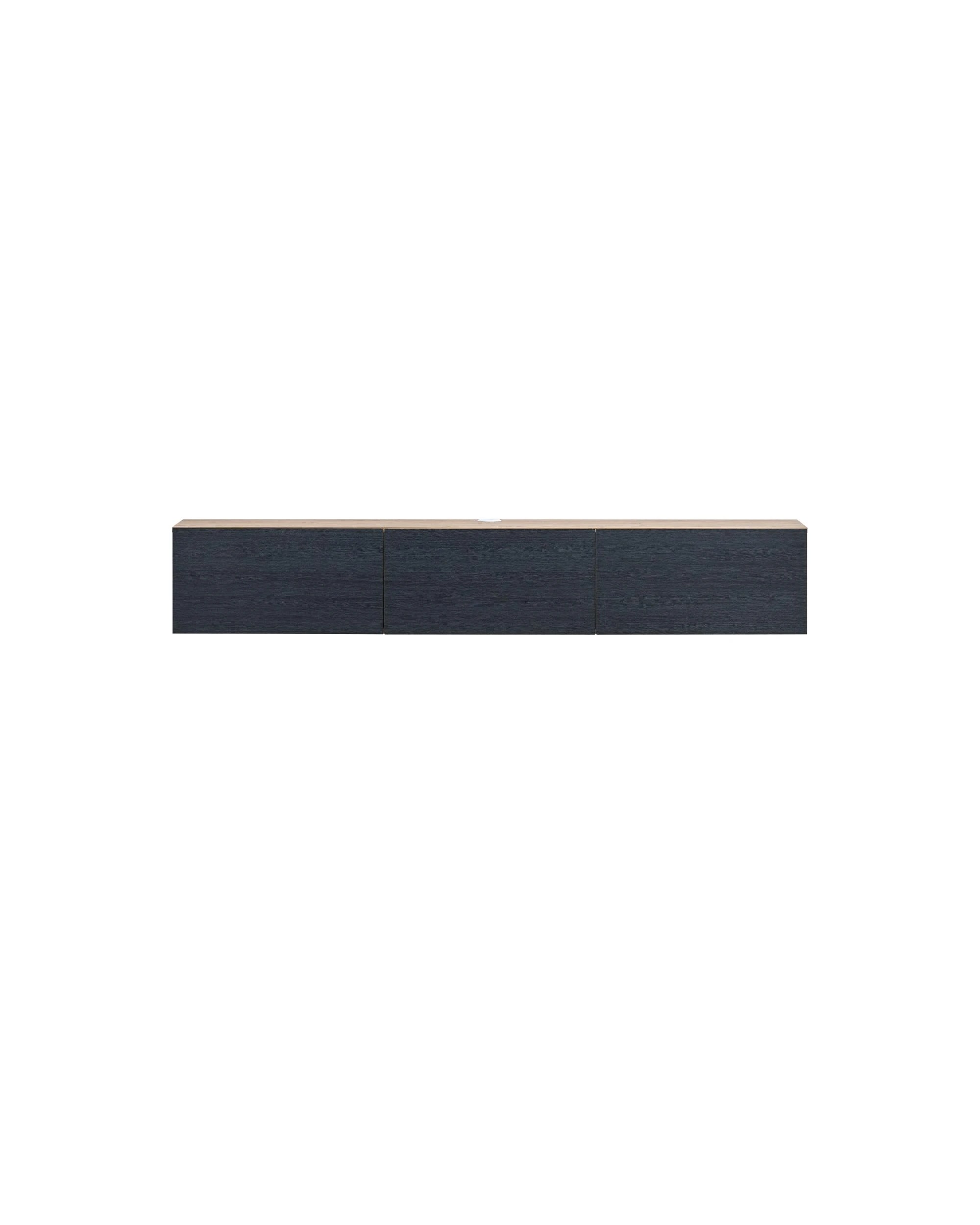 4 Kodu Wall Mount Entertainment TV Unit Floating 3 Doors 180cm Black and Oak - Natural, 4 of 7