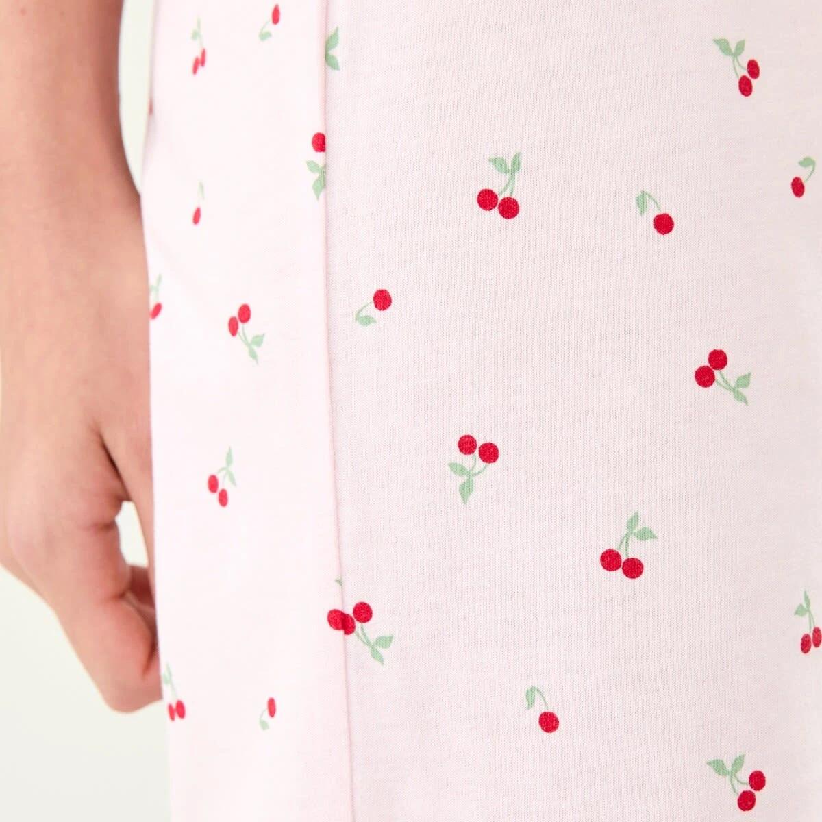 5 T-shirt and Long Pants Pyjama Set Wht Cherry, 5 of 9