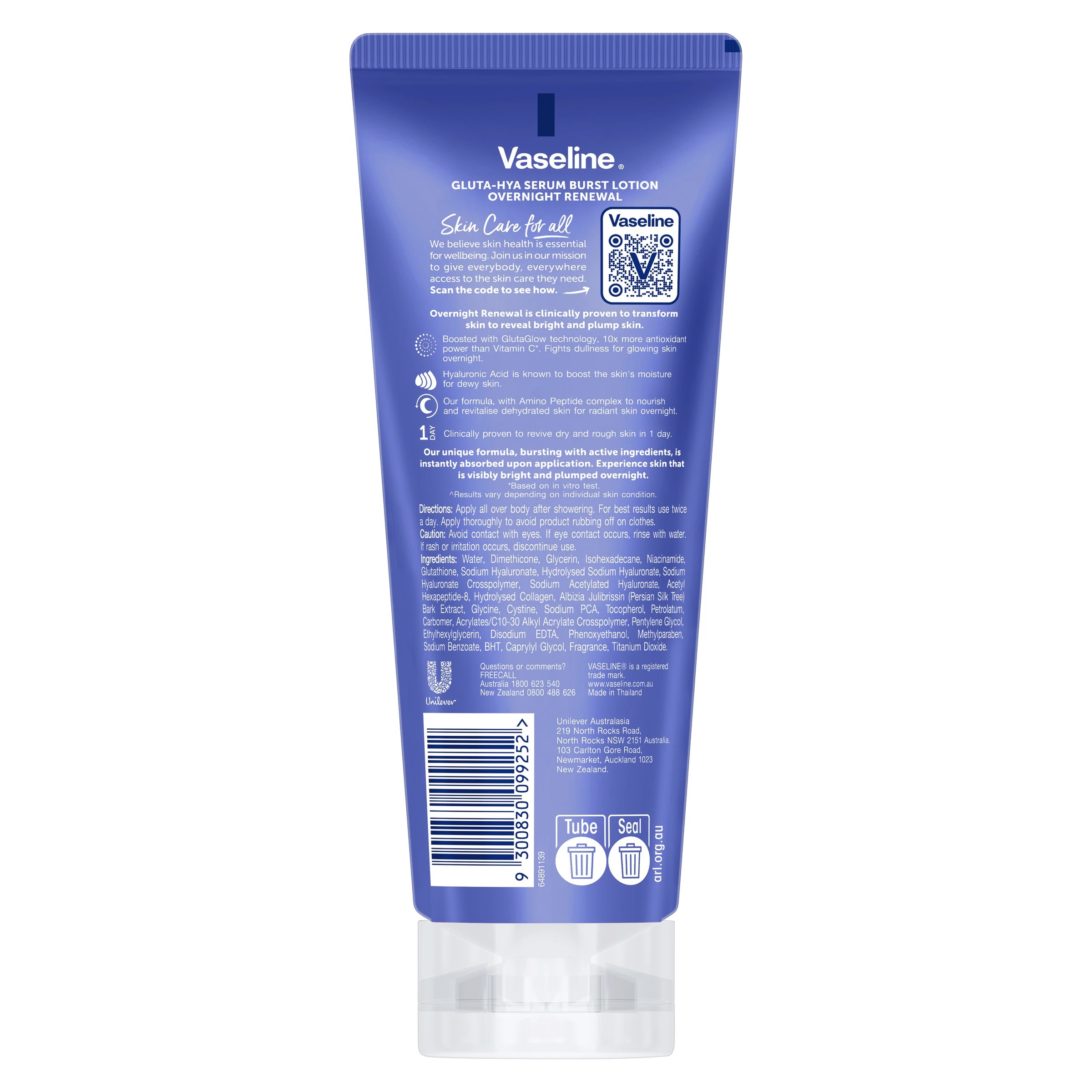 2 Vaseline Gluta-Hya Serum Burst Overnight Renewal Body Lotion 200ml, 2 of 8