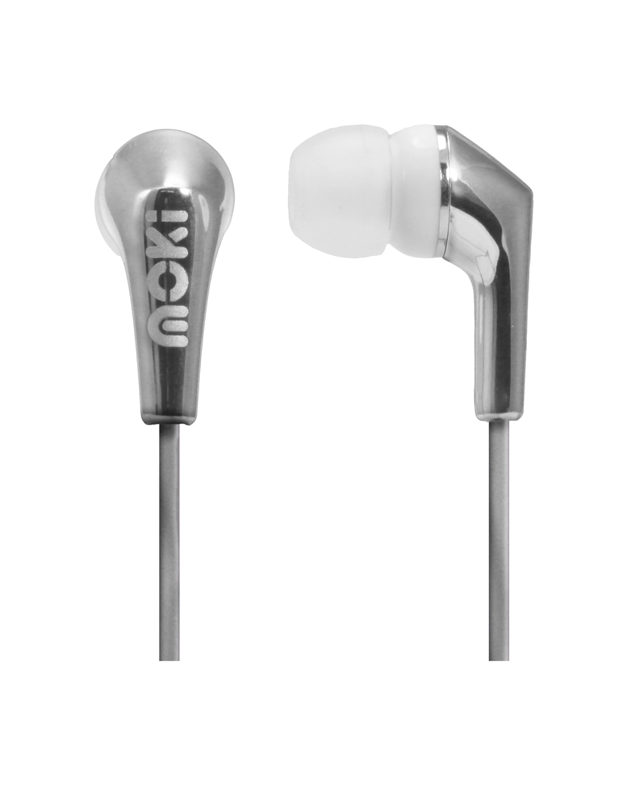 1 Moki Metallics Earphone Metallic Finish Balanced Sound - Silver, 1 of 1