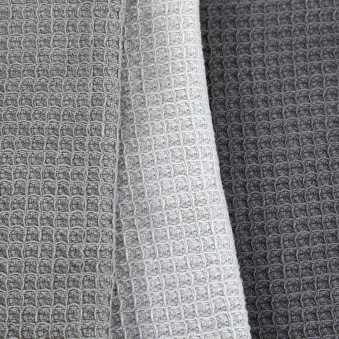 2 3 Pack Grey Waffle Extra Large Tea Towels, 2 of 6