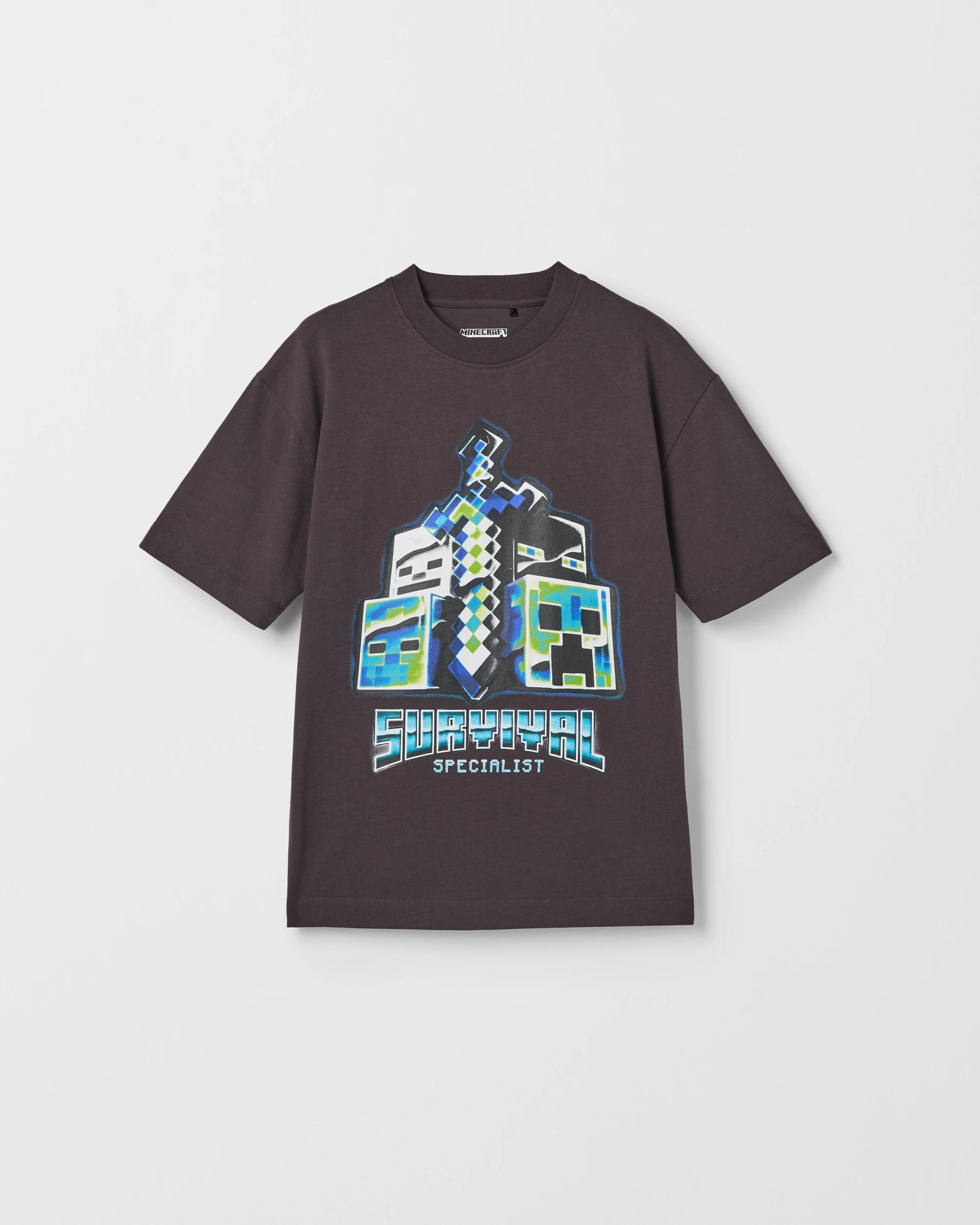 1 Minecraft Australian Cotton T-Shirt CHARCOAL, 1 of 2