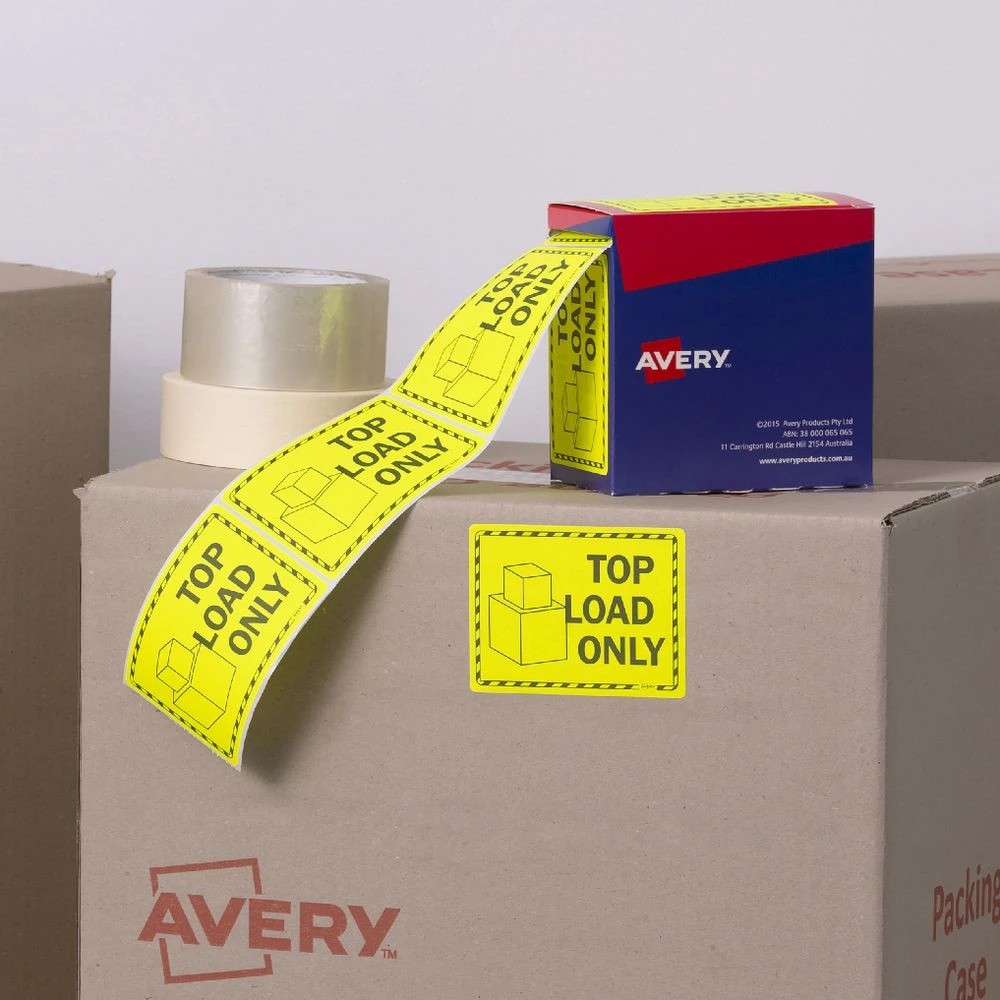 2 Avery 75 x 99.6mm Top Load Only Labels Fluoro Yellow, 2 of 3