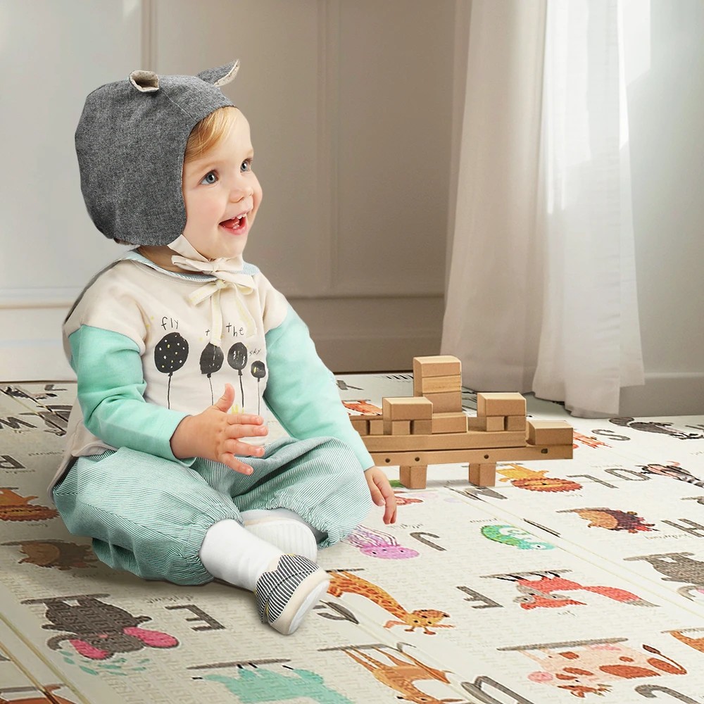 3 Playpals Kids Play Mat Baby Crawling XPE Foam Double Folding Pad Non-slip Carpet - Multi, 3 of 3