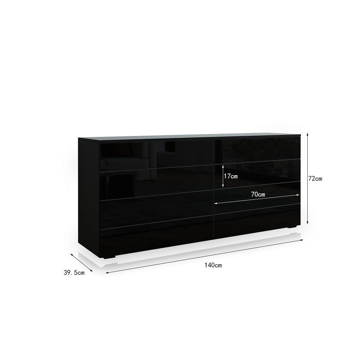 6 Ausway 8 Drawer Cabinet Chest of Drawers Storage High Gloss, 6 of 6