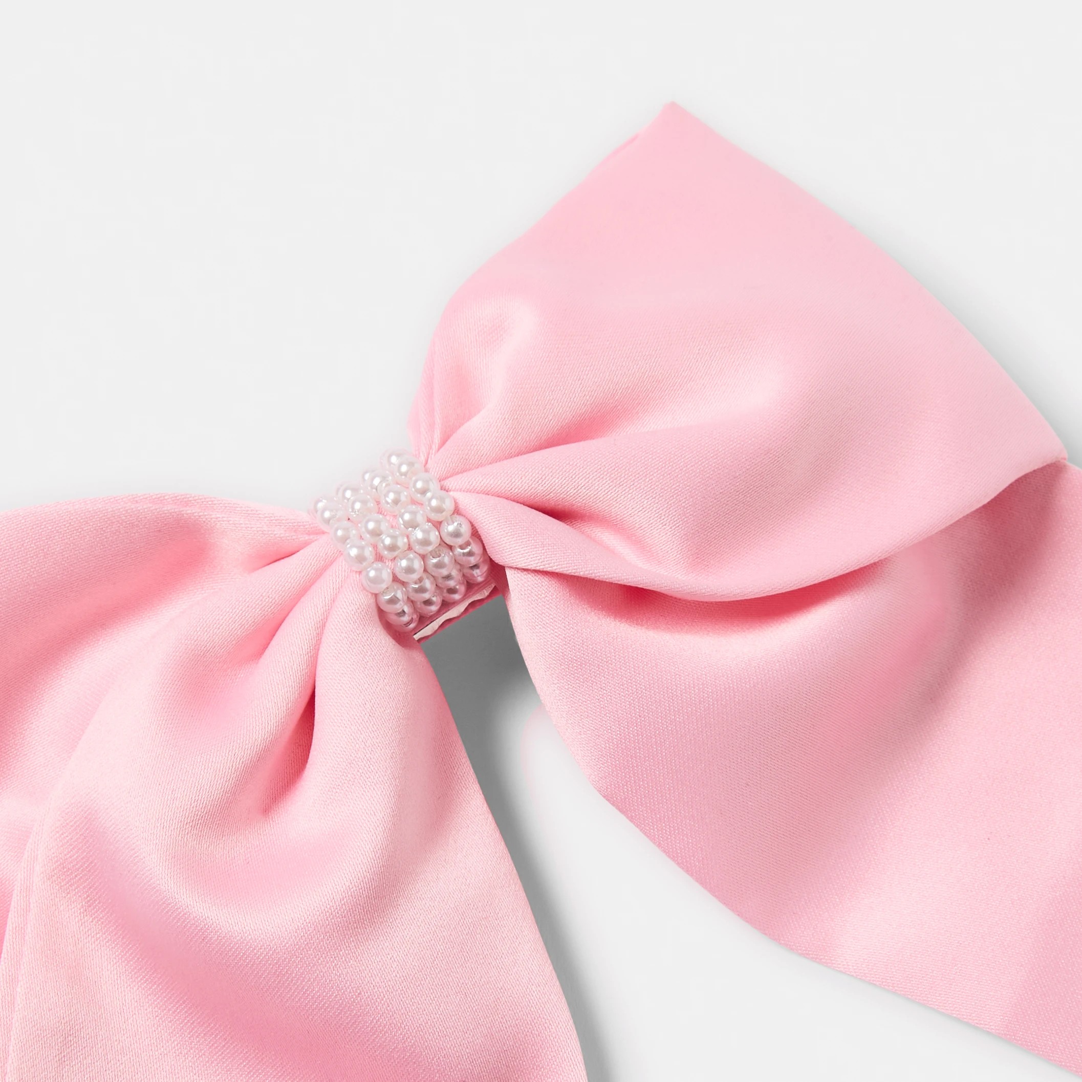 4 Pink Satin Bow Hair Clip, 4 of 5