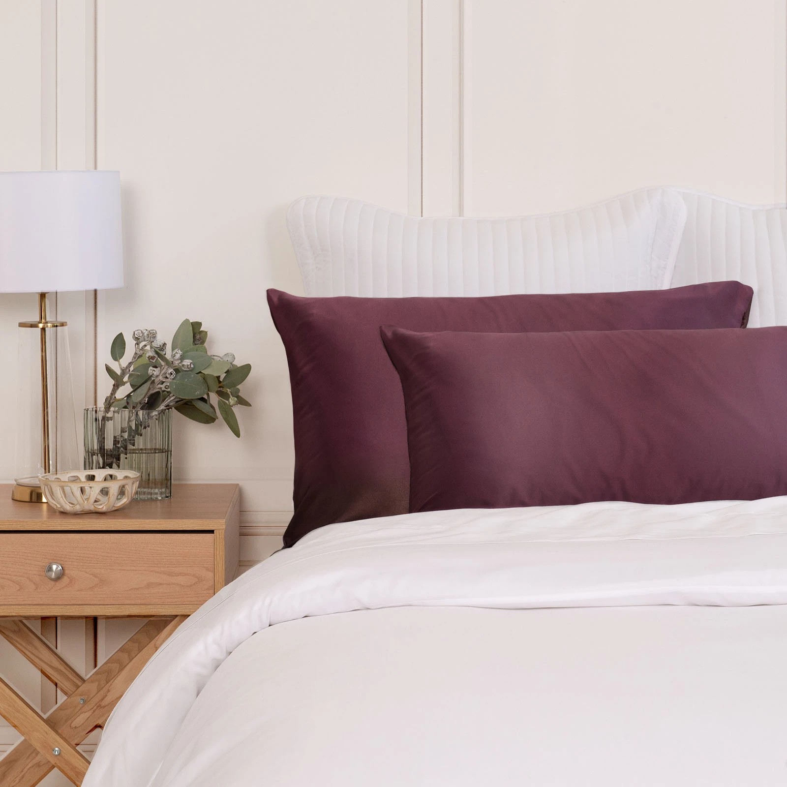 3 Royal Comfort Mulberry Soft Silk Luxurious Hypoallergenic Pillowcase Twin Pack - Red, 3 of 10