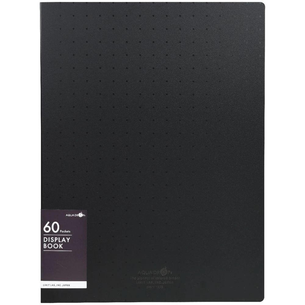 2 Aqua Drops A4 Display Book 60 Pocket Fixed Black, 2 of 4