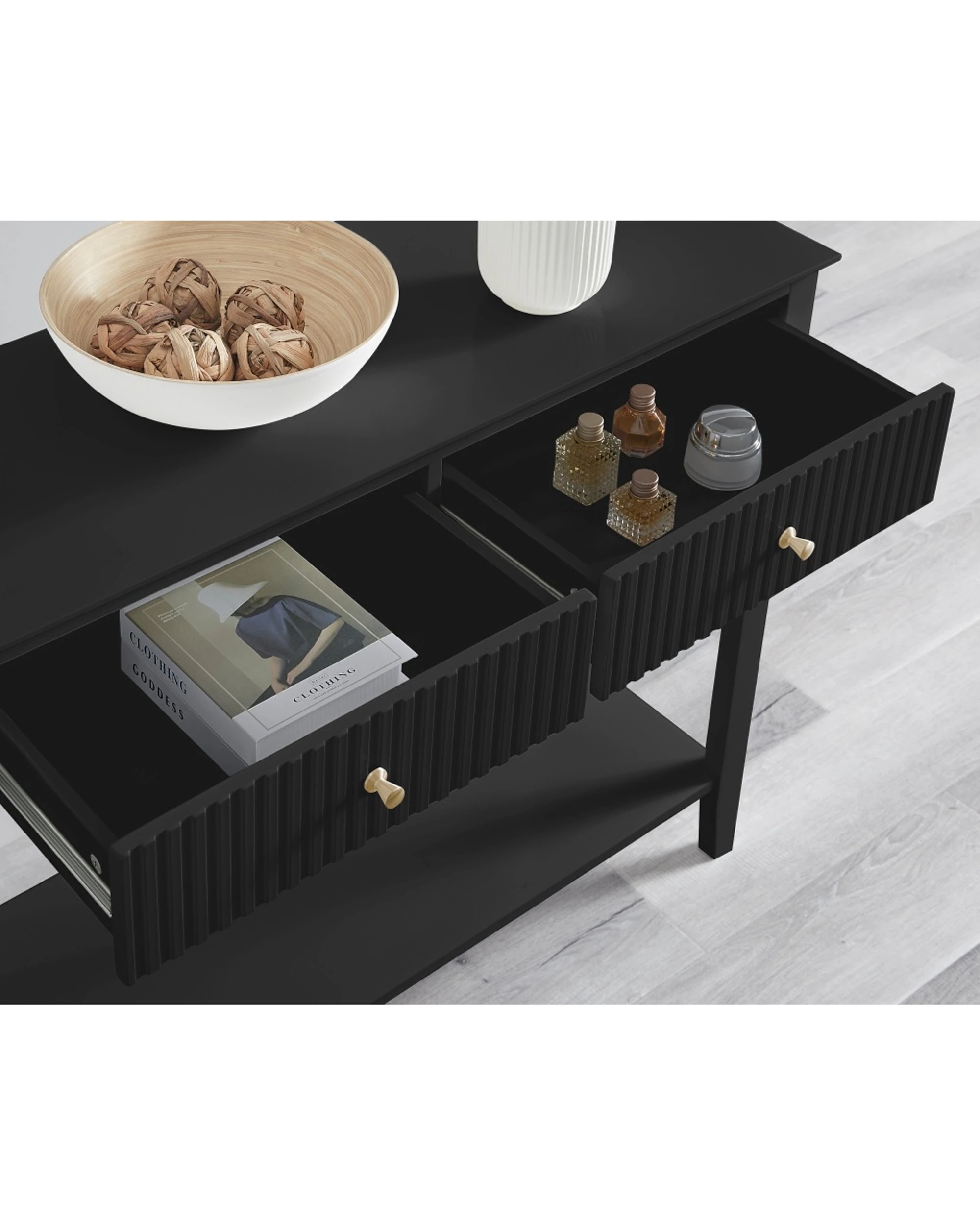 5 Alpine Bay Zara Fluted Console Table 100cm - Black, 5 of 8