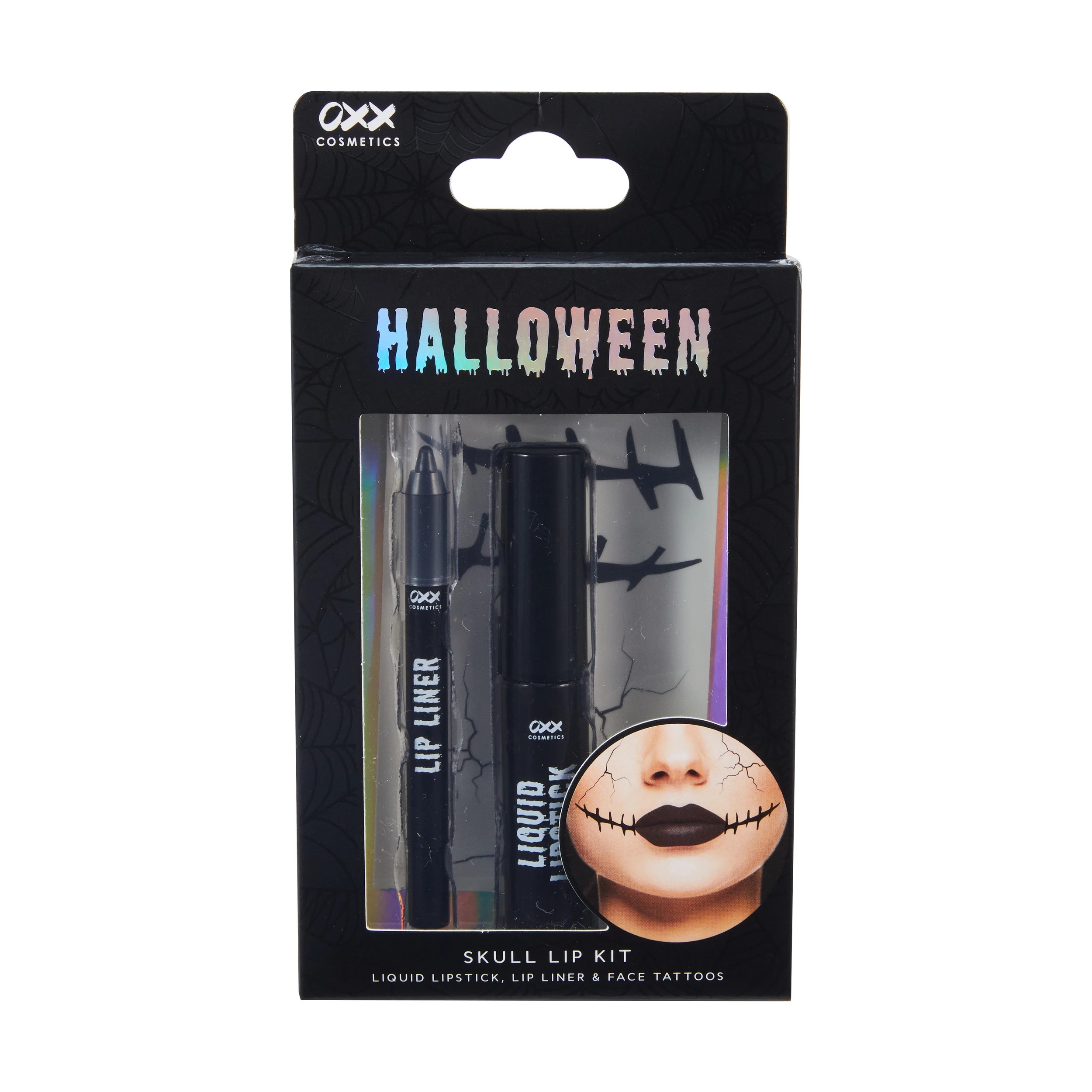 1 OXX Cosmetics 3 Piece Halloween Skull Lip Kit, 1 of 6