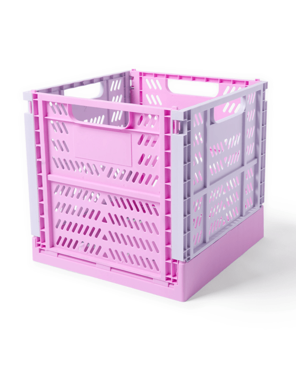 17L Square Collapsible Crate - Pink
