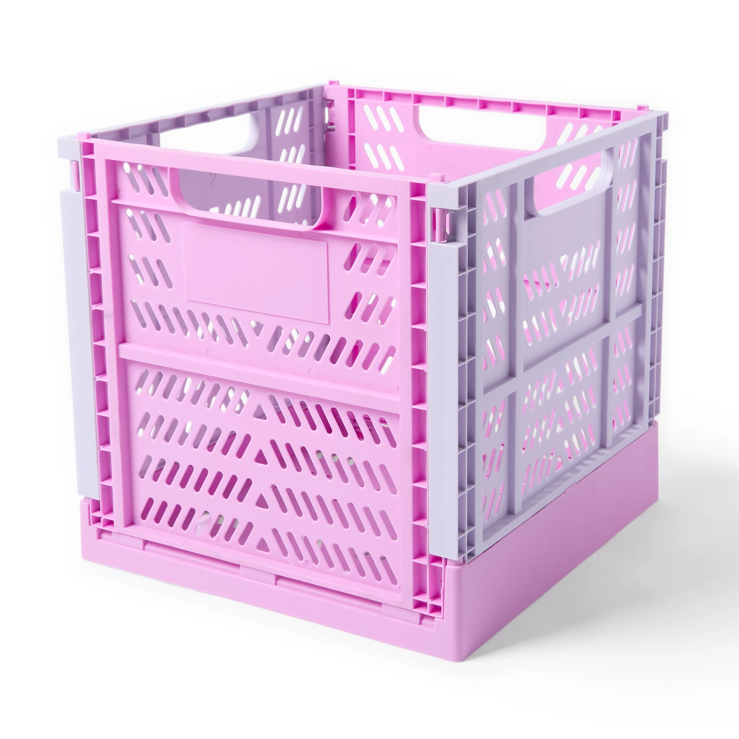 1 17L Square Collapsible Crate - Pink, 1 of 5