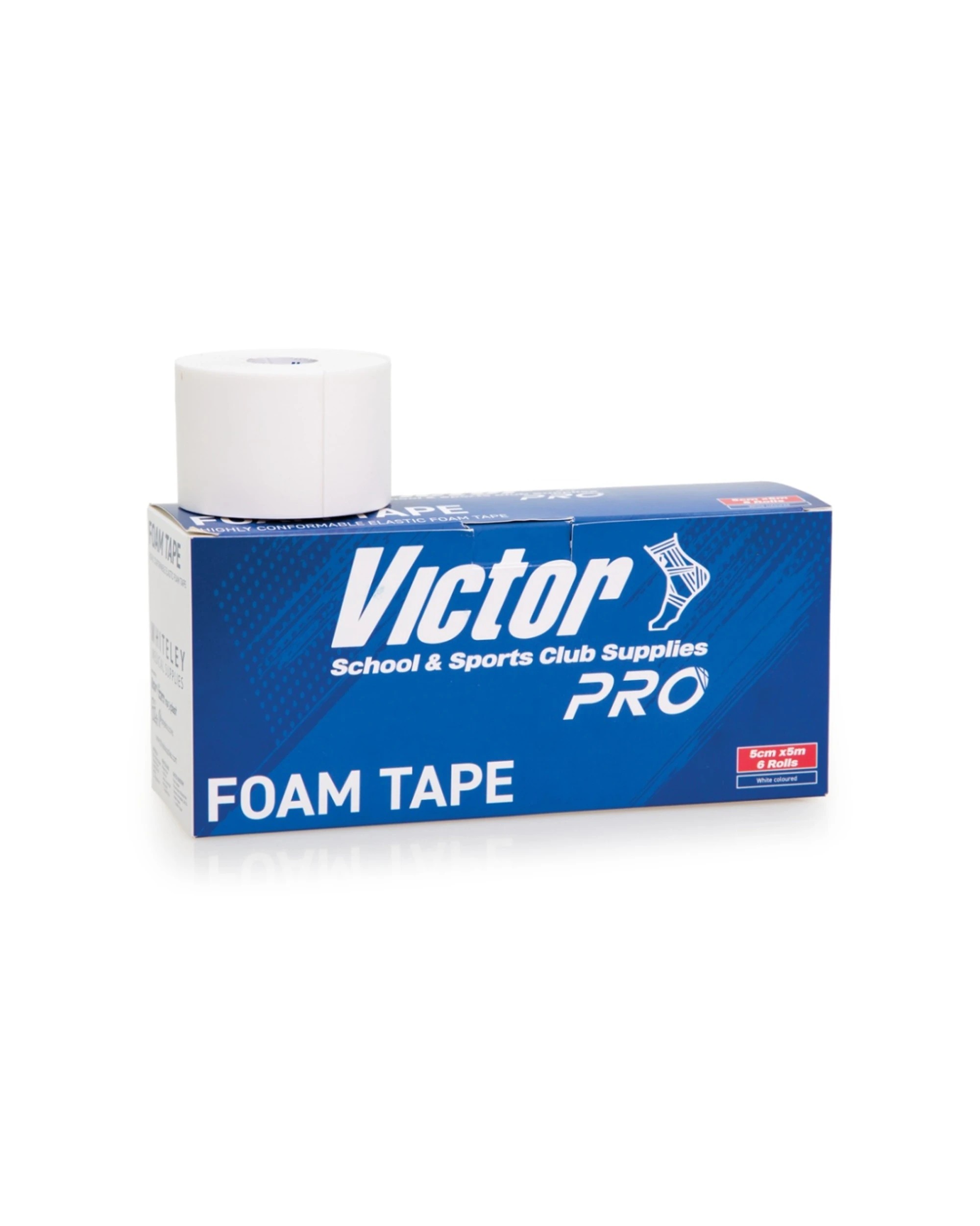3 Victor Sport 6pc Pro Foam Conformable Hypoallergenic Elastic Tape Pack 5cm - White, 3 of 5