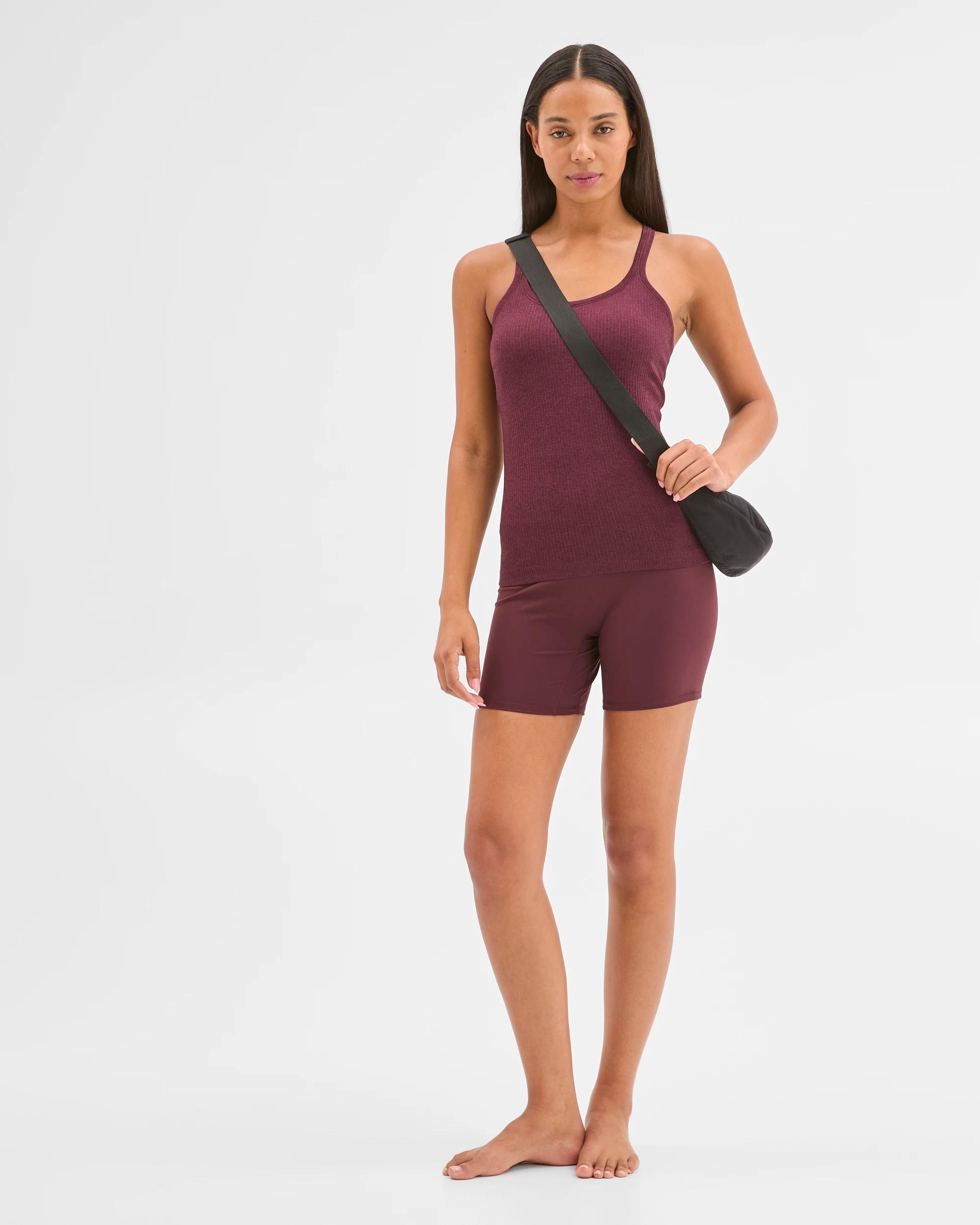 2 Target Active Studio Soft Ribbed Tank Top with Shelf Bra WINETASTING, 2 of 7