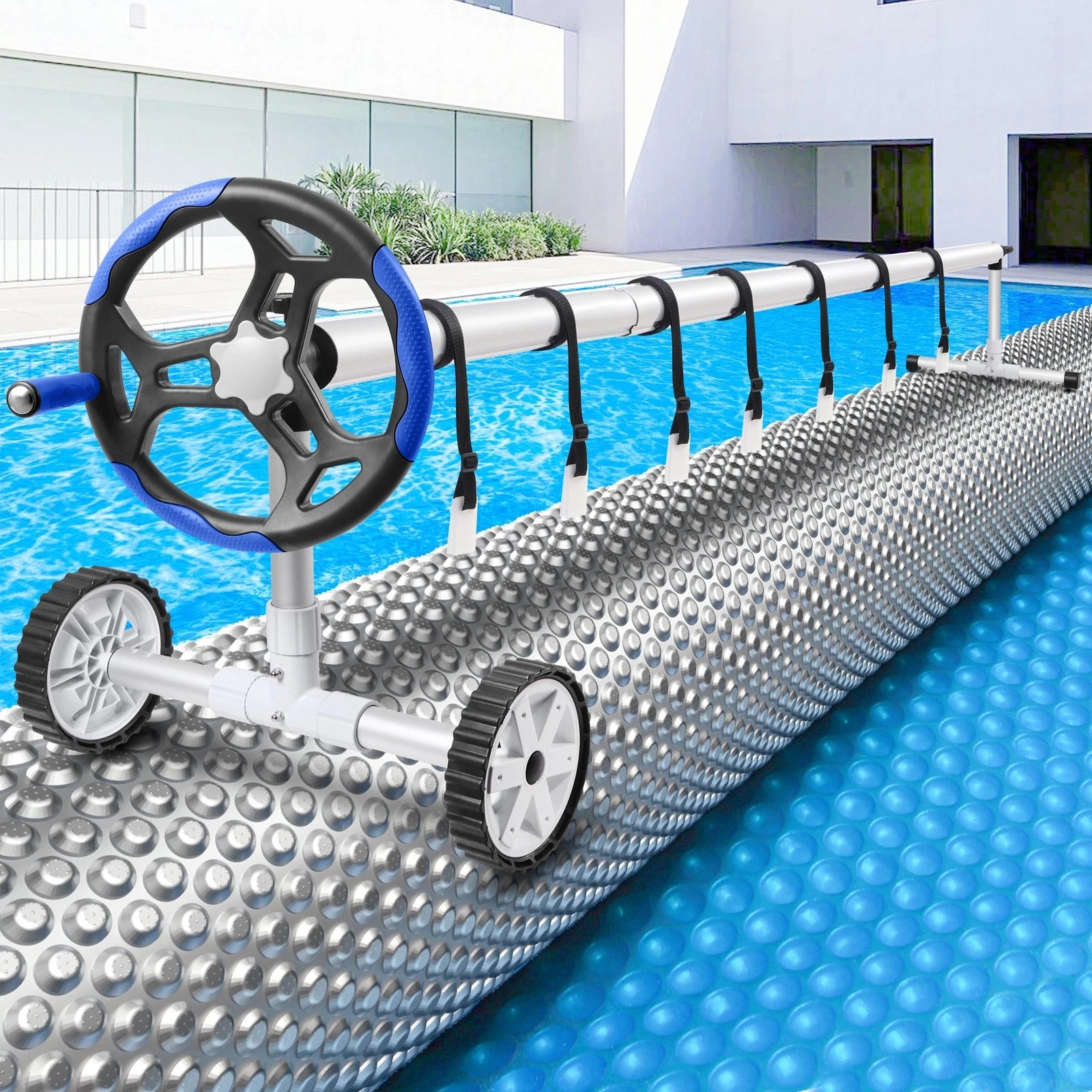 2 Alfordson Pool Cover 500 Micron 7X4M Solar Blanket Swimming 6M Roller Reel - Blue, 2 of 8