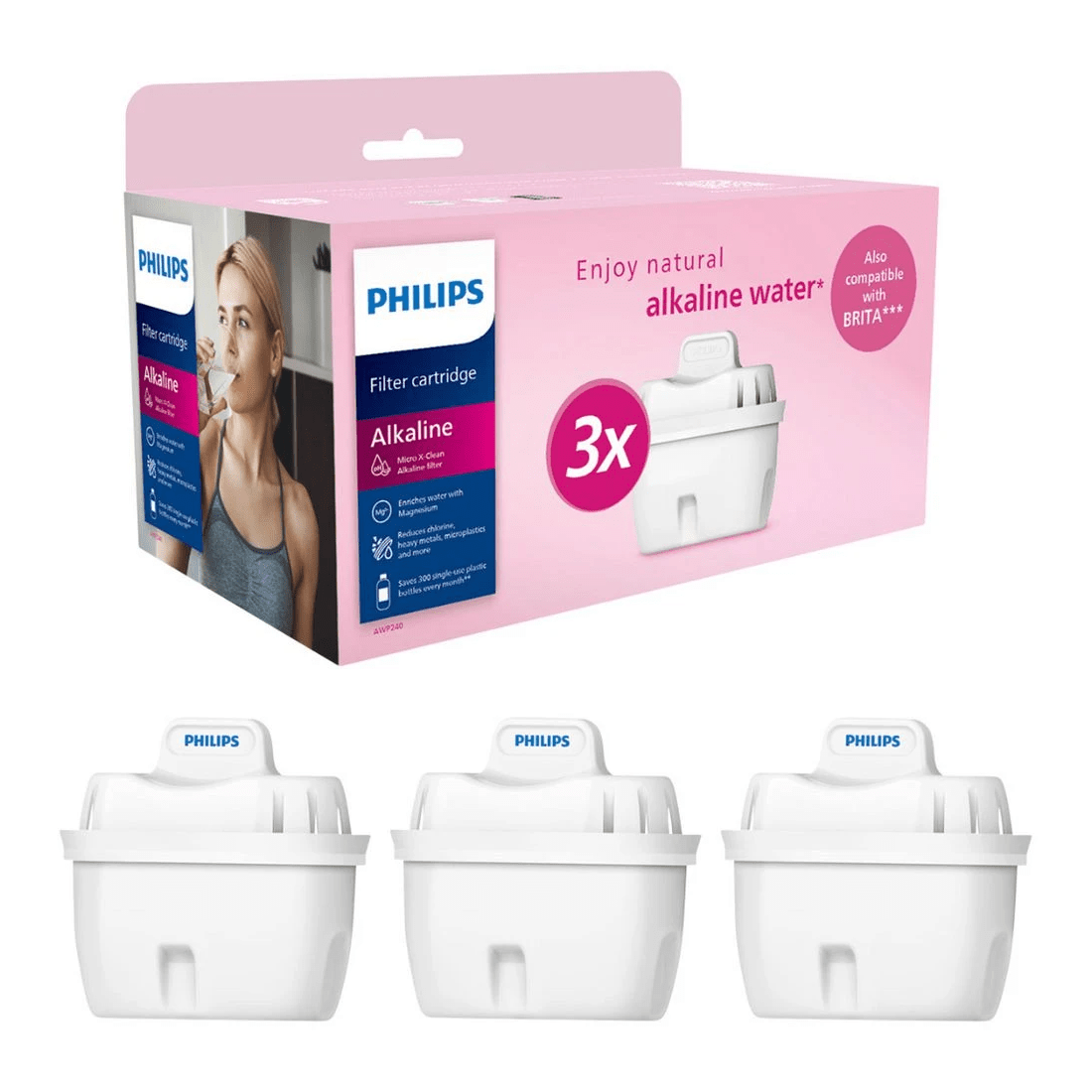 1 Philips Micro X-Clean Alkaline Filter 3 Pack, 1 of 9