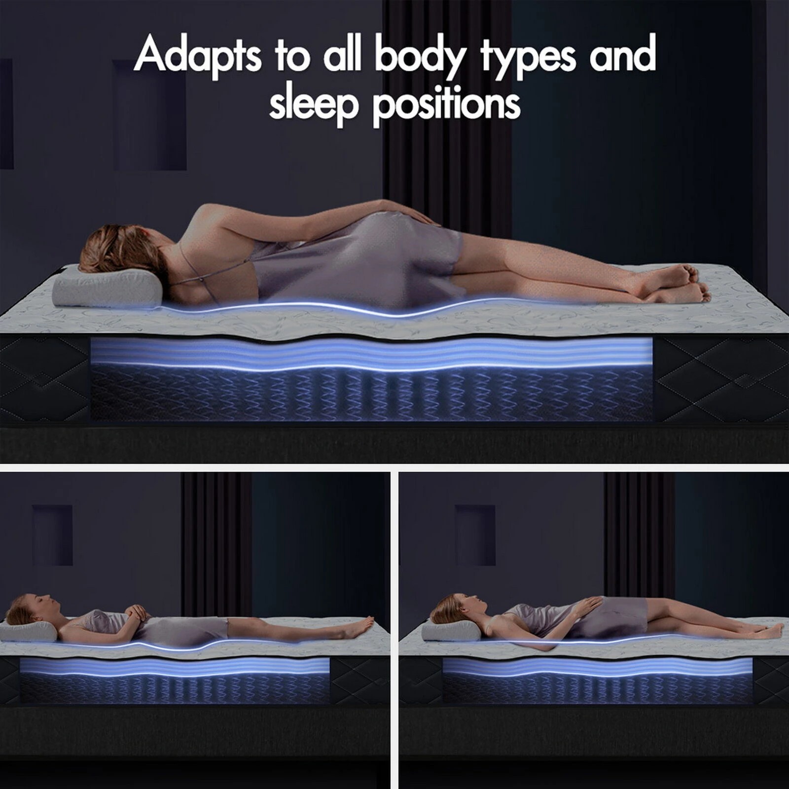 6 Starry Eucalypt Mattress Bonnell Spring Tight Top Foam 16cm Mylah - Queen Bed, 6 of 10