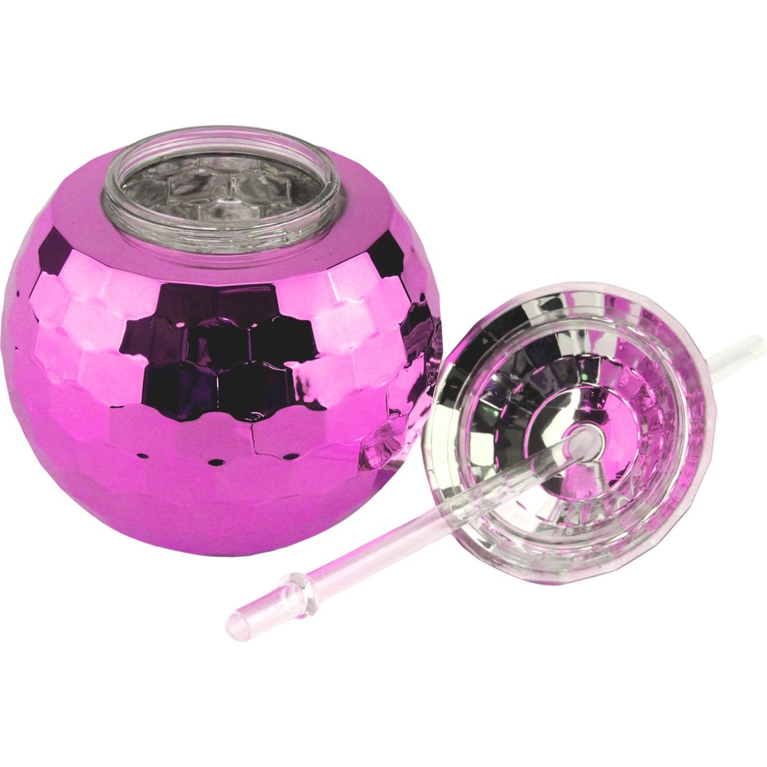 2 Party Maker Pink Disco Ball Novelty Cup with Straw, 2 of 3