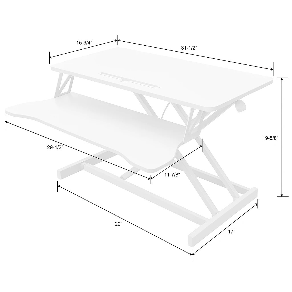 4 Foret Height Adjustable Standing Desk Riser Computer Laptop Gas Spring Stand Up, 4 of 10