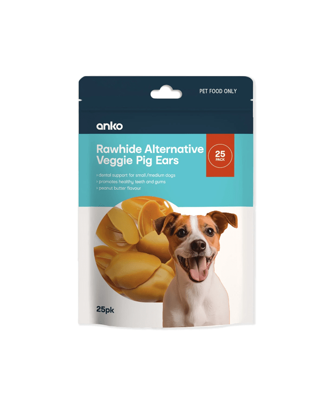 25 Pack Pet Treat Veggie Pig Ears - S