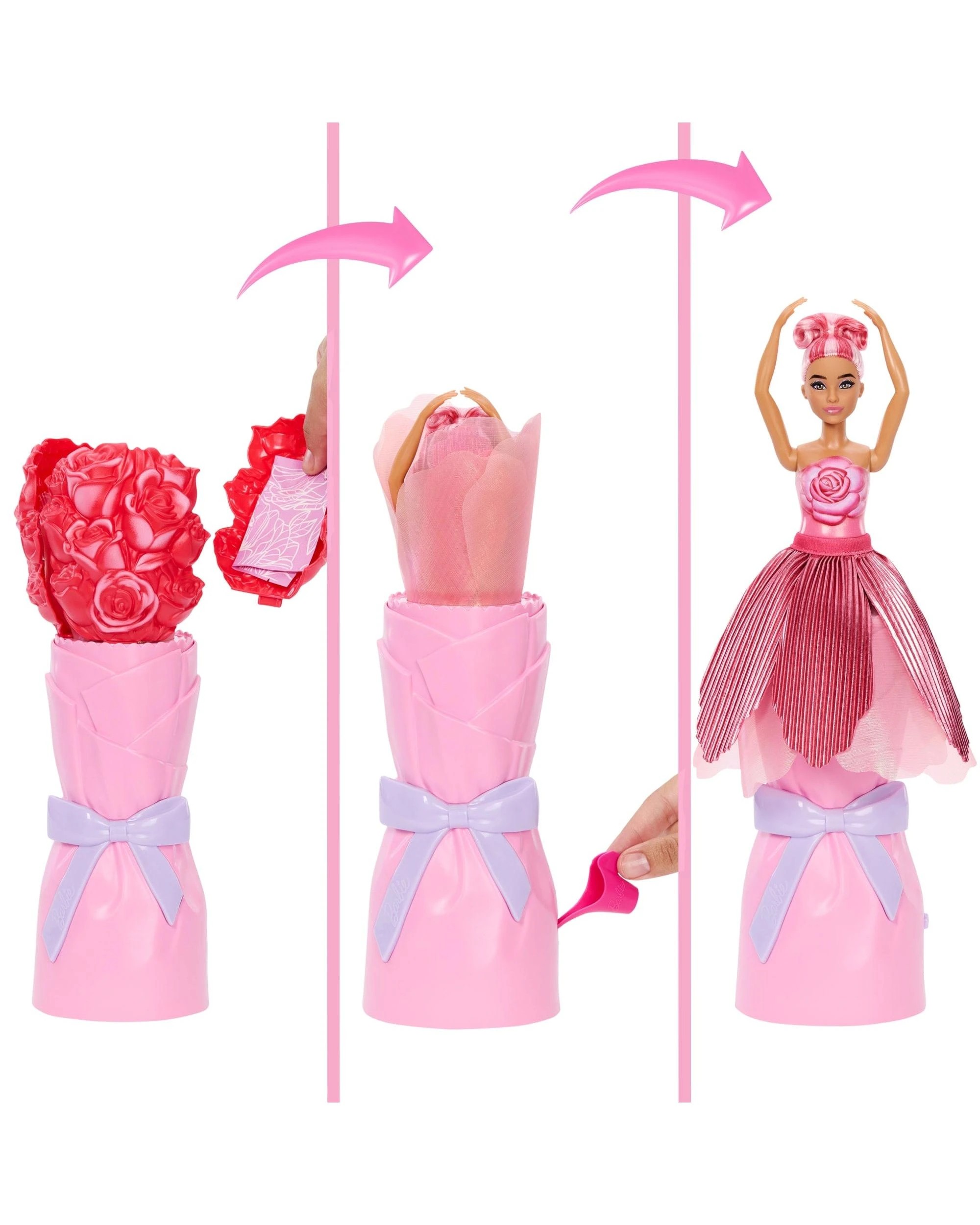 3 Mattel Barbie Pop Reveal Petal Pop Series Scented Doll - Rose, 3 of 6