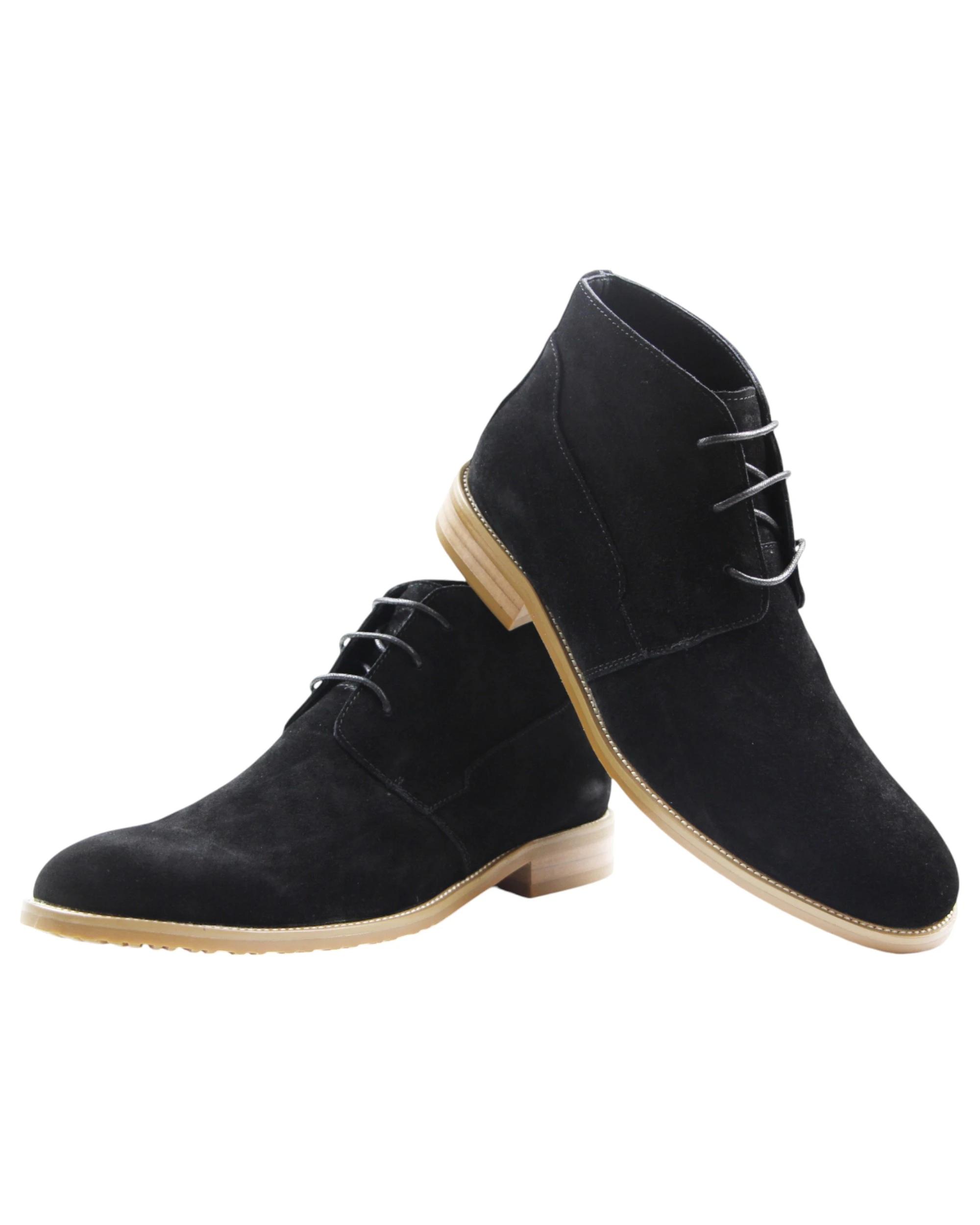 3 Zasel Mens Sage Boots Casual Suede Work Dress Casual Shoes Lace Up BLACK, 3 of 3