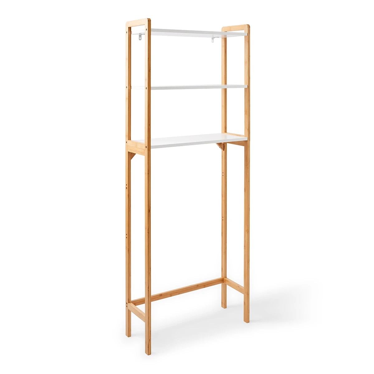 6 Bamboo and White Over Toilet Shelf Unit, 6 of 9