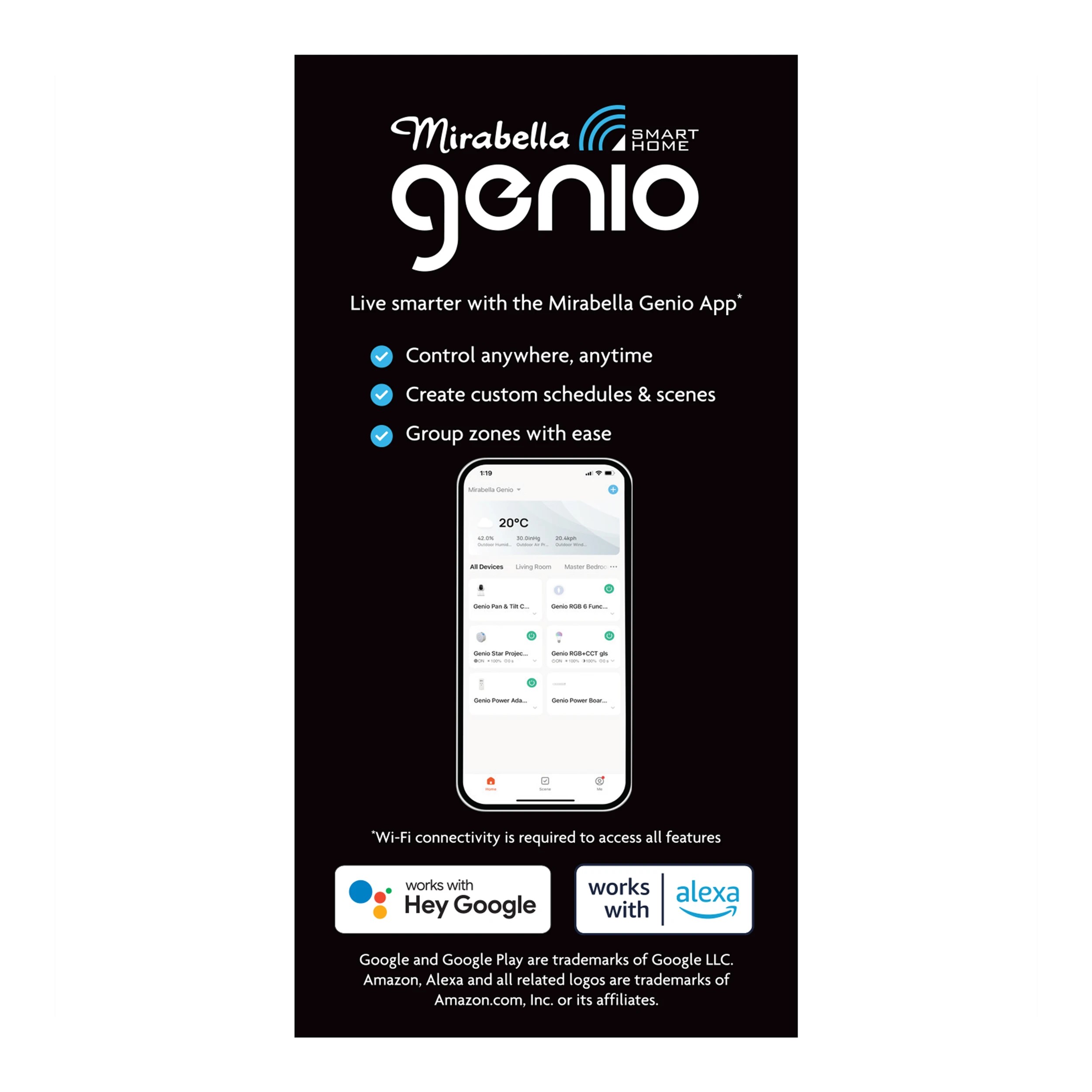 5 Mirabella Genio Wi-Fi 9W LED Smart Dimmable GLS Globe, 5 of 10
