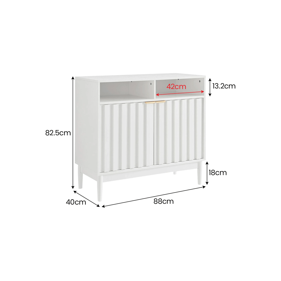 2 Sarantino Eleni 2-door Sideboard - White, 2 of 9