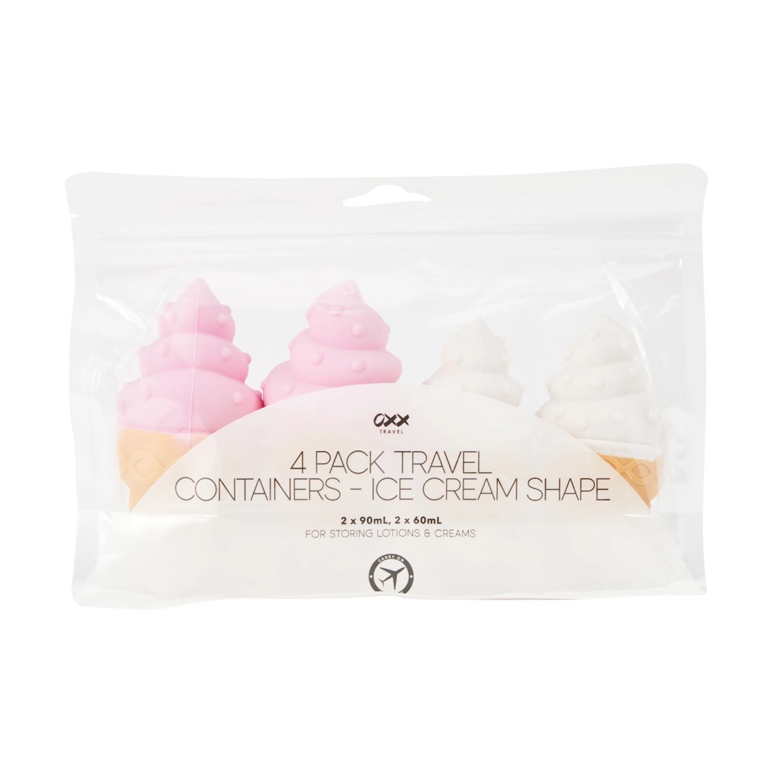 1 OXX Travel 4 Pack Travel Containers - Ice Cream Shape, 1 of 4