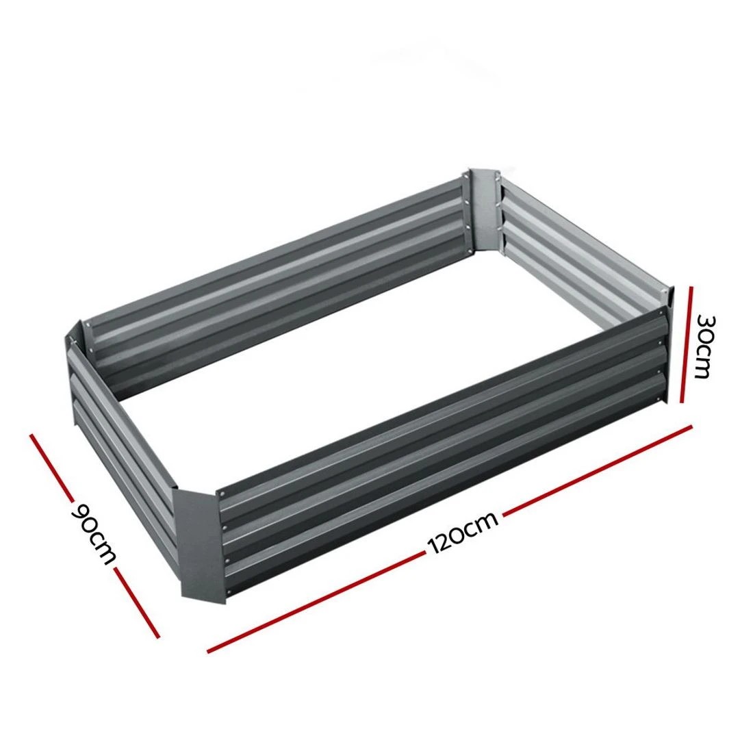 2 Green Fingers 2x Garden Bed 120x90cm Planter Box Raised Container Galvanised Herb - Grey, 2 of 6