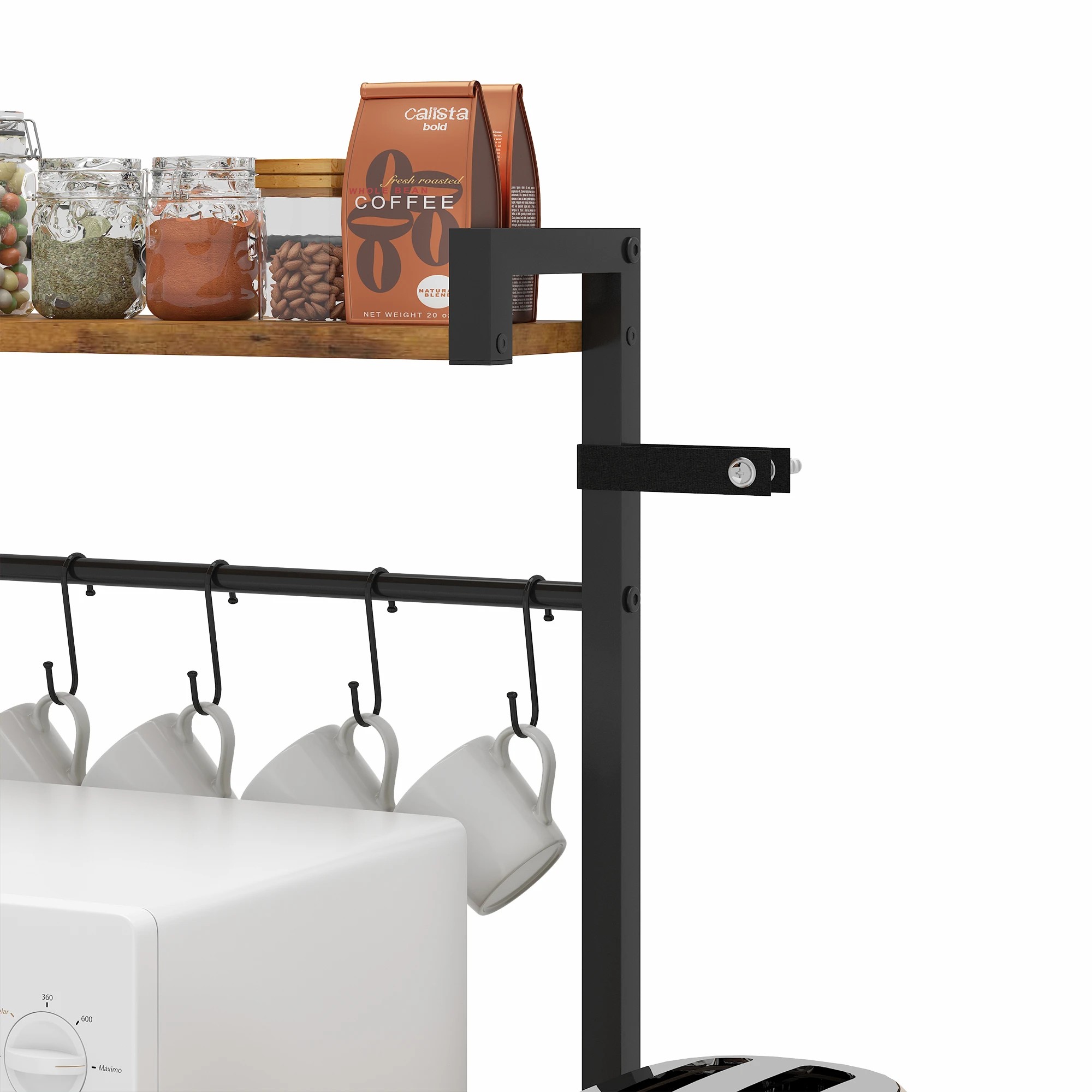5 Advwin 5 Tier Mini Fridge Shelf w/ Ample Storage Space & Hooks - Brown, 5 of 8