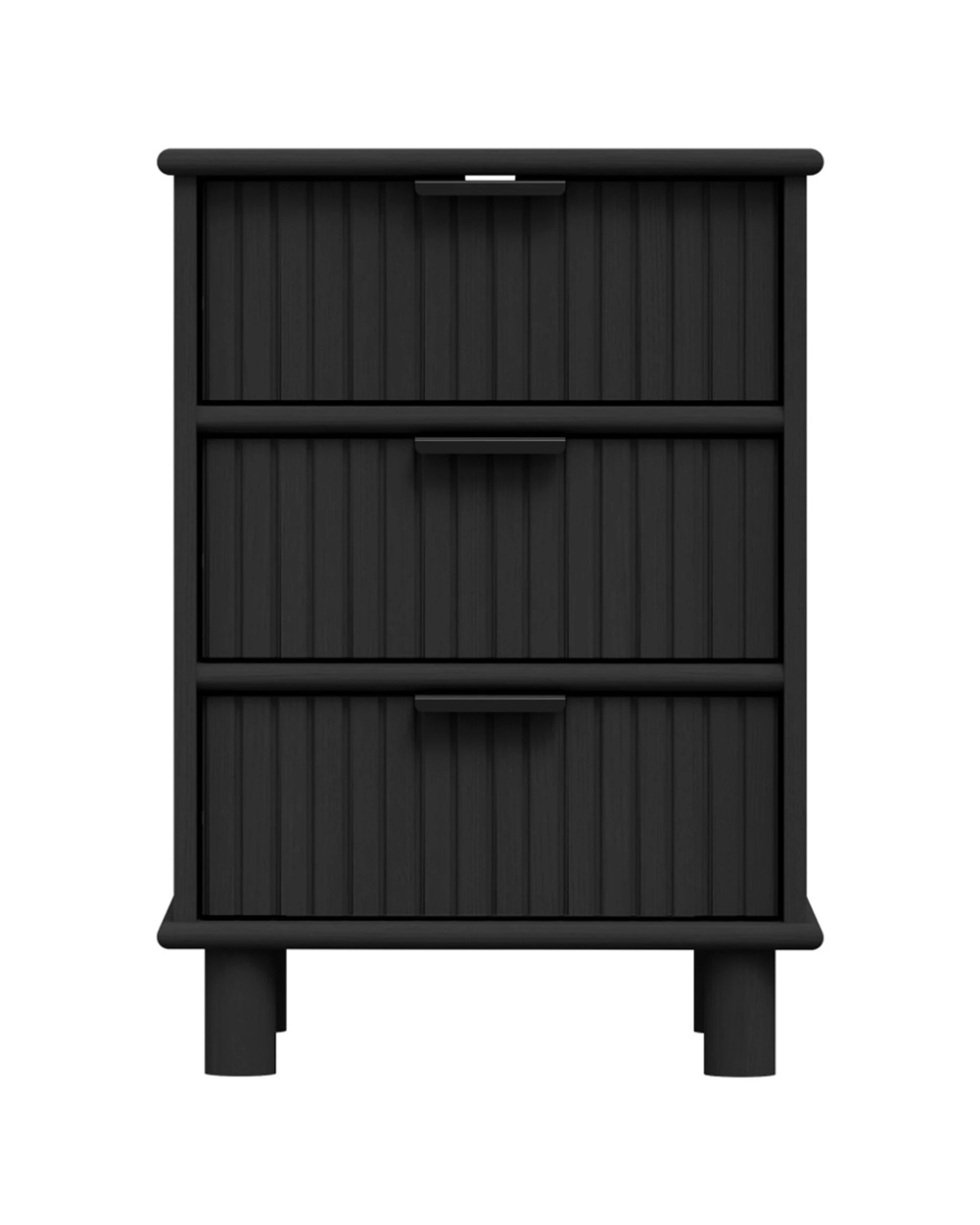 3 Alpine Bay Sorrento 3 Drawer Side Table Decor Woodgrain Finish 44.5x42x62.5cm - Black, 3 of 8