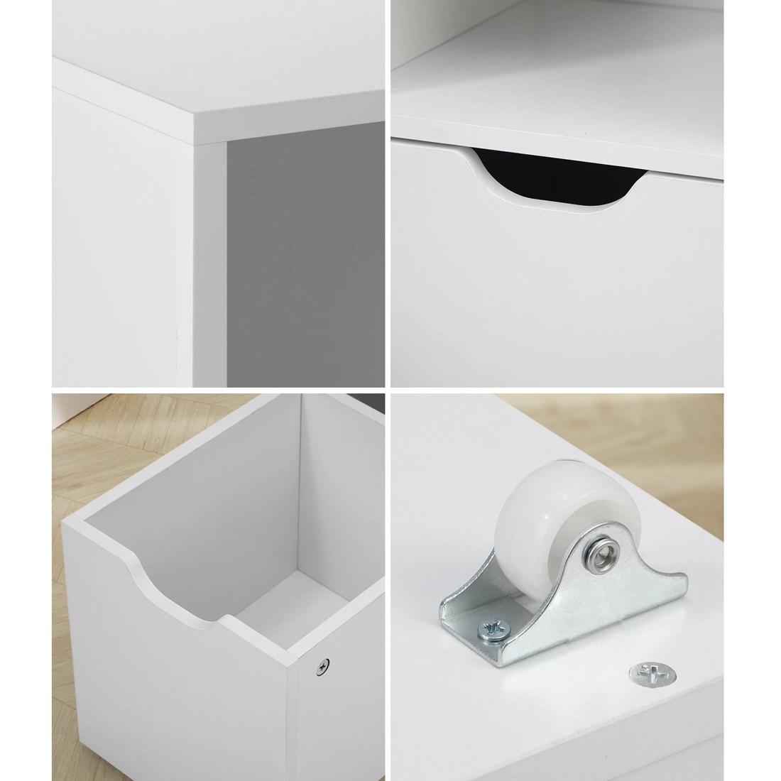 6 Oikiture Kids Bookcase Toy Organiser Cabinet With Removable Box Storage
 - White, 6 of 10