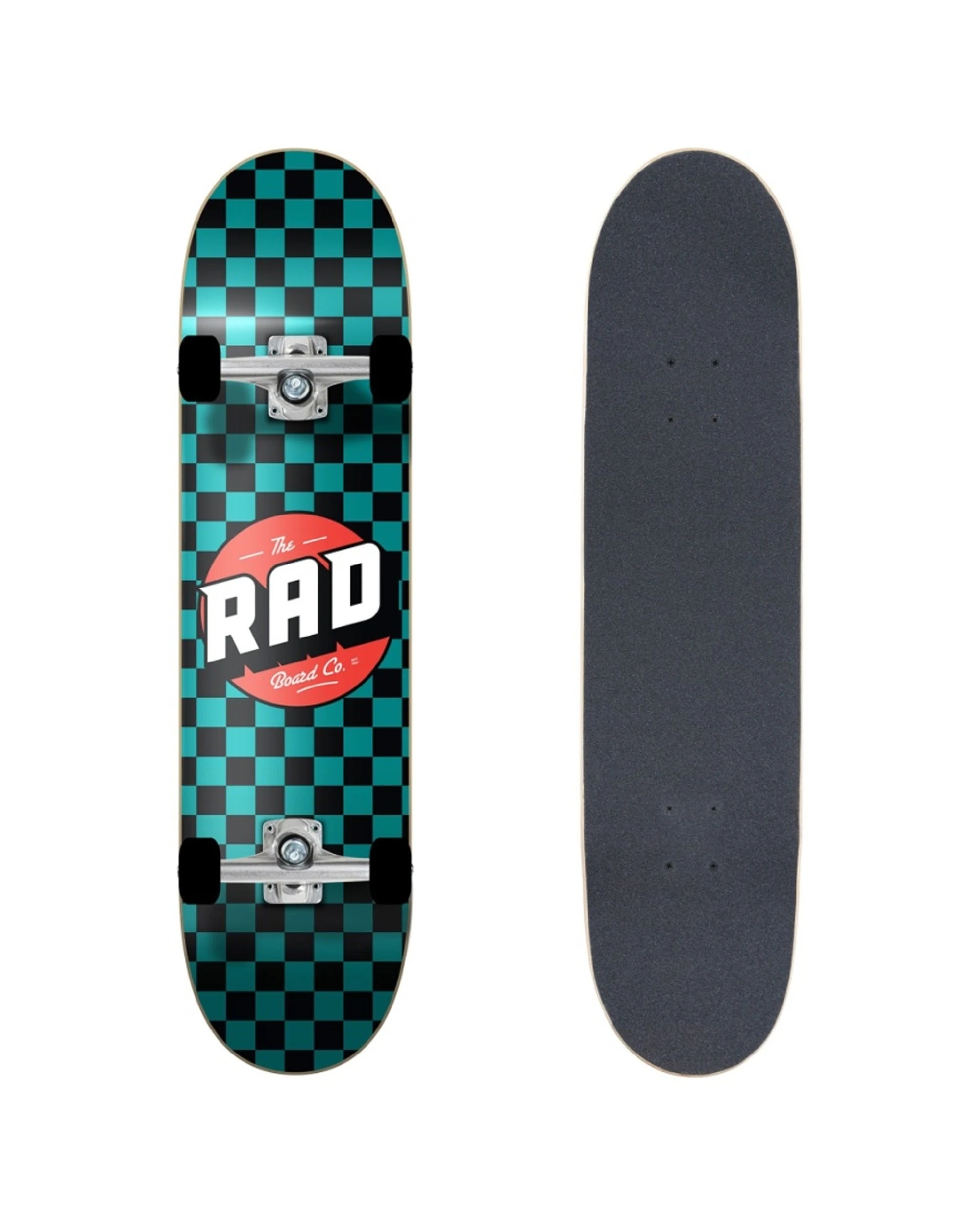 1 Rad Board Co Complete Skateboard Dude Crew Checker Skate 7.25 Inch Deck - Multi, 1 of 3