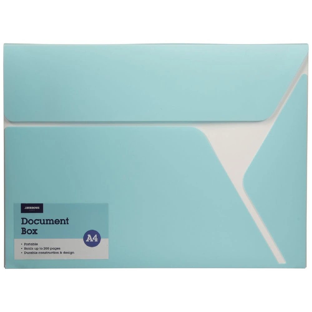 1 J.Burrows Button Document Box Aqua, 1 of 2