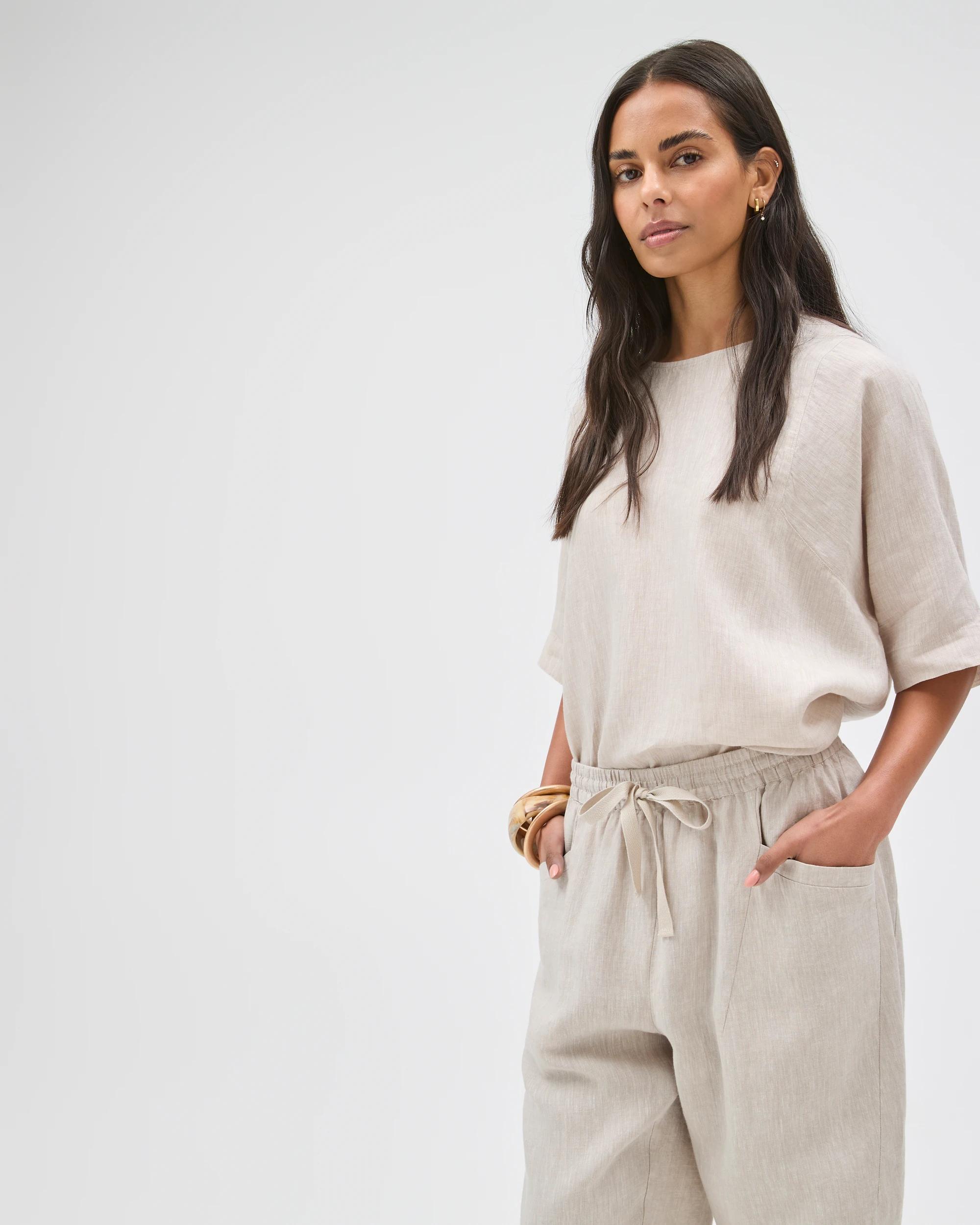4 Target Woman European Linen Tapered Pants FLAX, 4 of 7