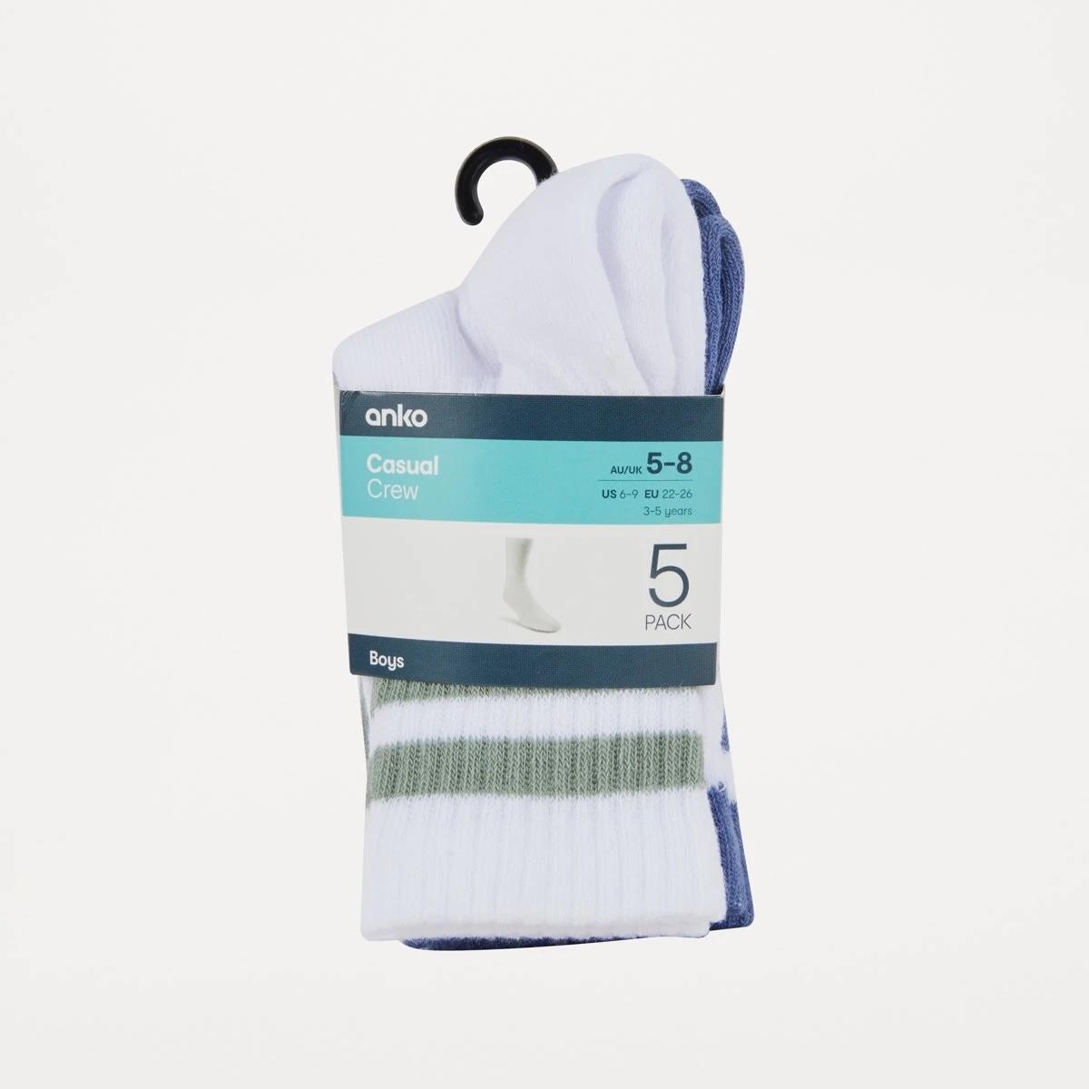 3 5 Pack Crew Socks NATURALS, 3 of 3