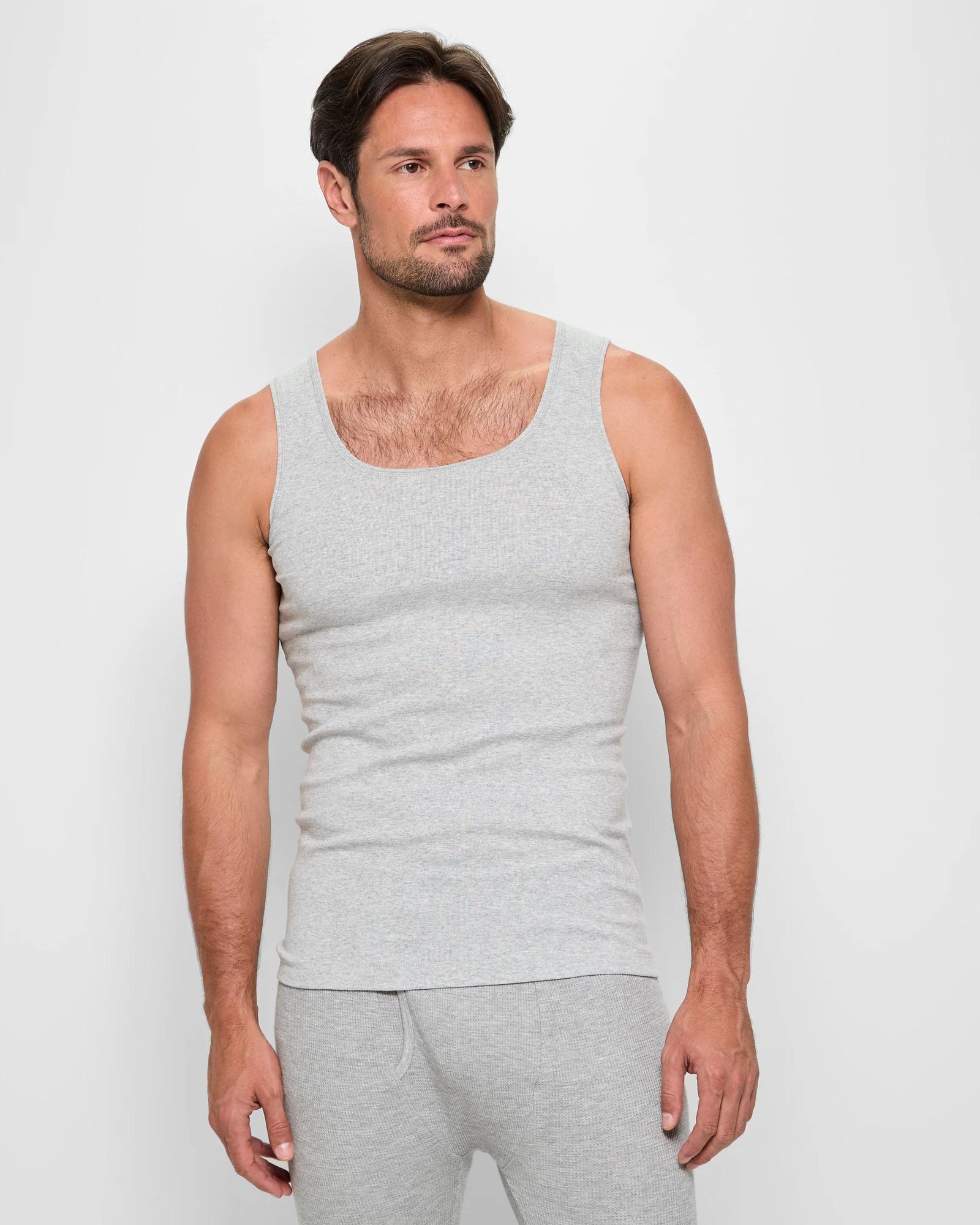 1 Australian Cotton Athletic Singlet - Maxx GREY MARLE, 1 of 5