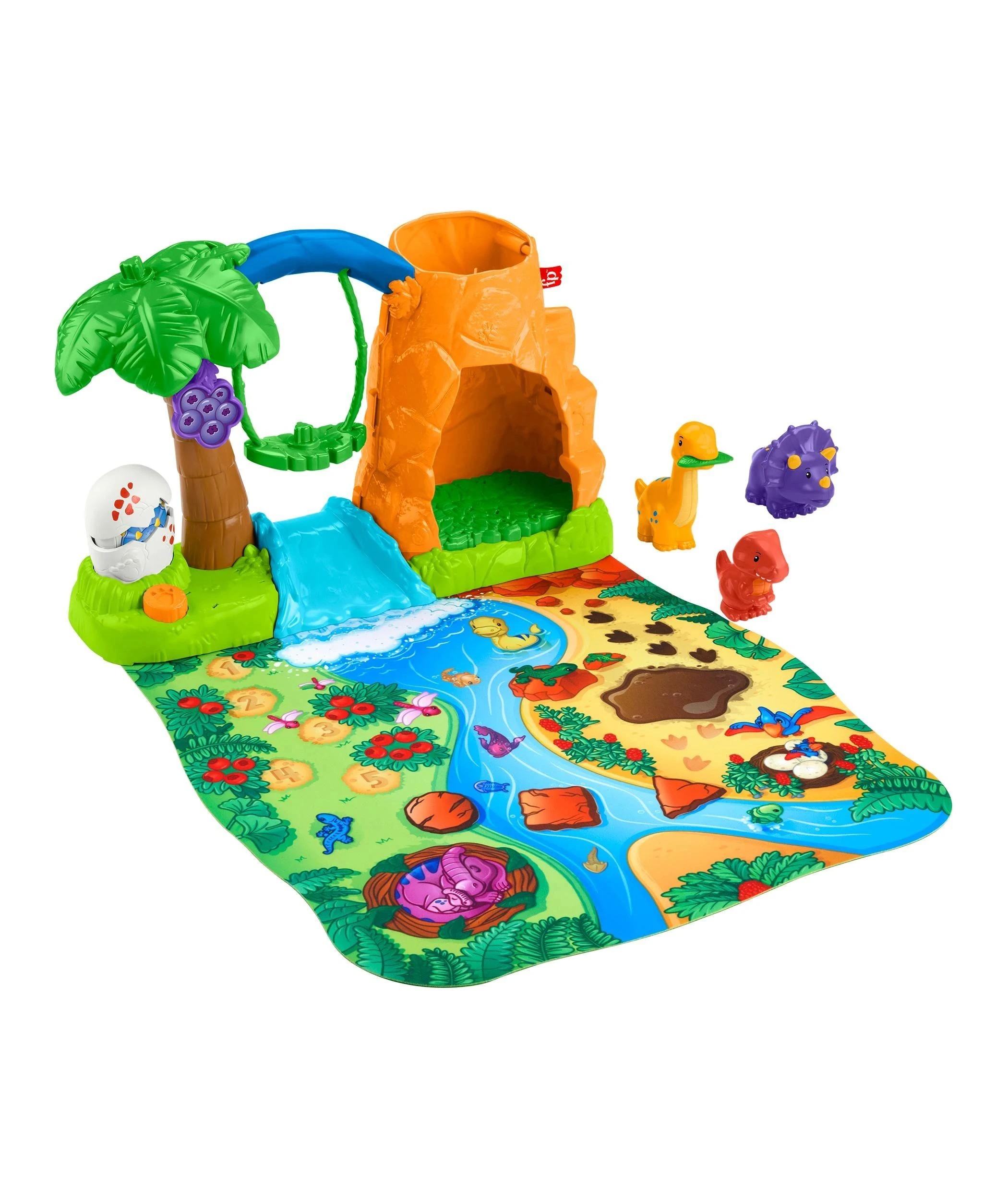 2 Mattel Fisher-Price Little People Dinosaur Village & Play Mat Toddler Playset - Multi, 2 of 6