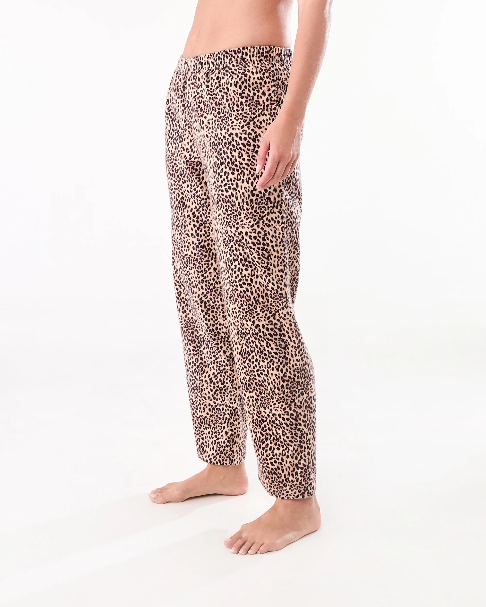 2 Cotton Printed Flannel Pants Leo Skin, 2 of 4