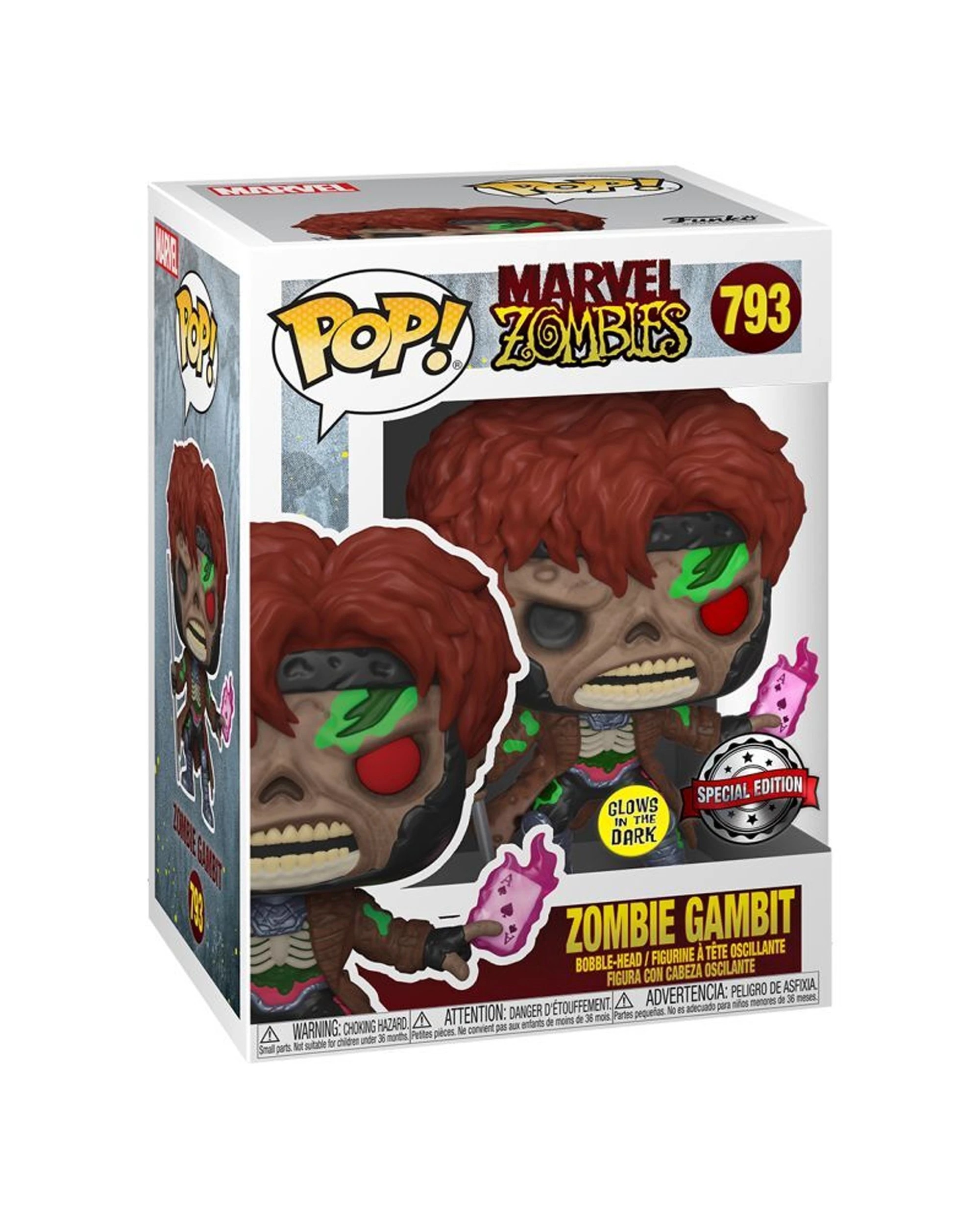 3 Pop Vinyl Figurine Marvel Zombies Comics - Gambit Glow RS 10cm Vinyl Collectible - Multi, 3 of 3